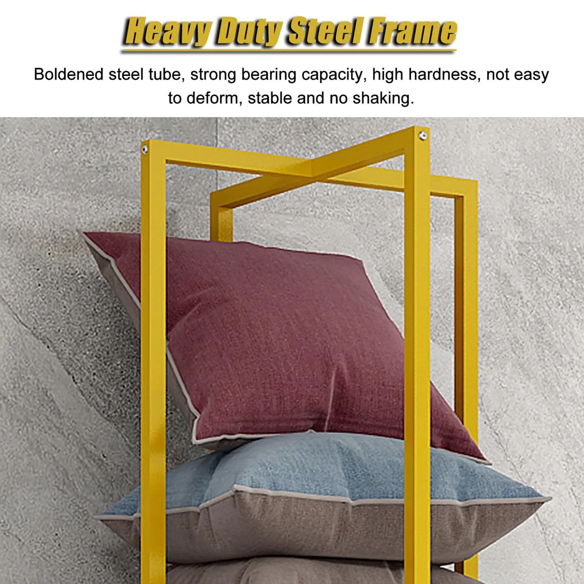 Estante vertical de almacenamiento de almohada, soporte de exhibición de gran capacidad con base estable para tienda minorista y organización del hogar