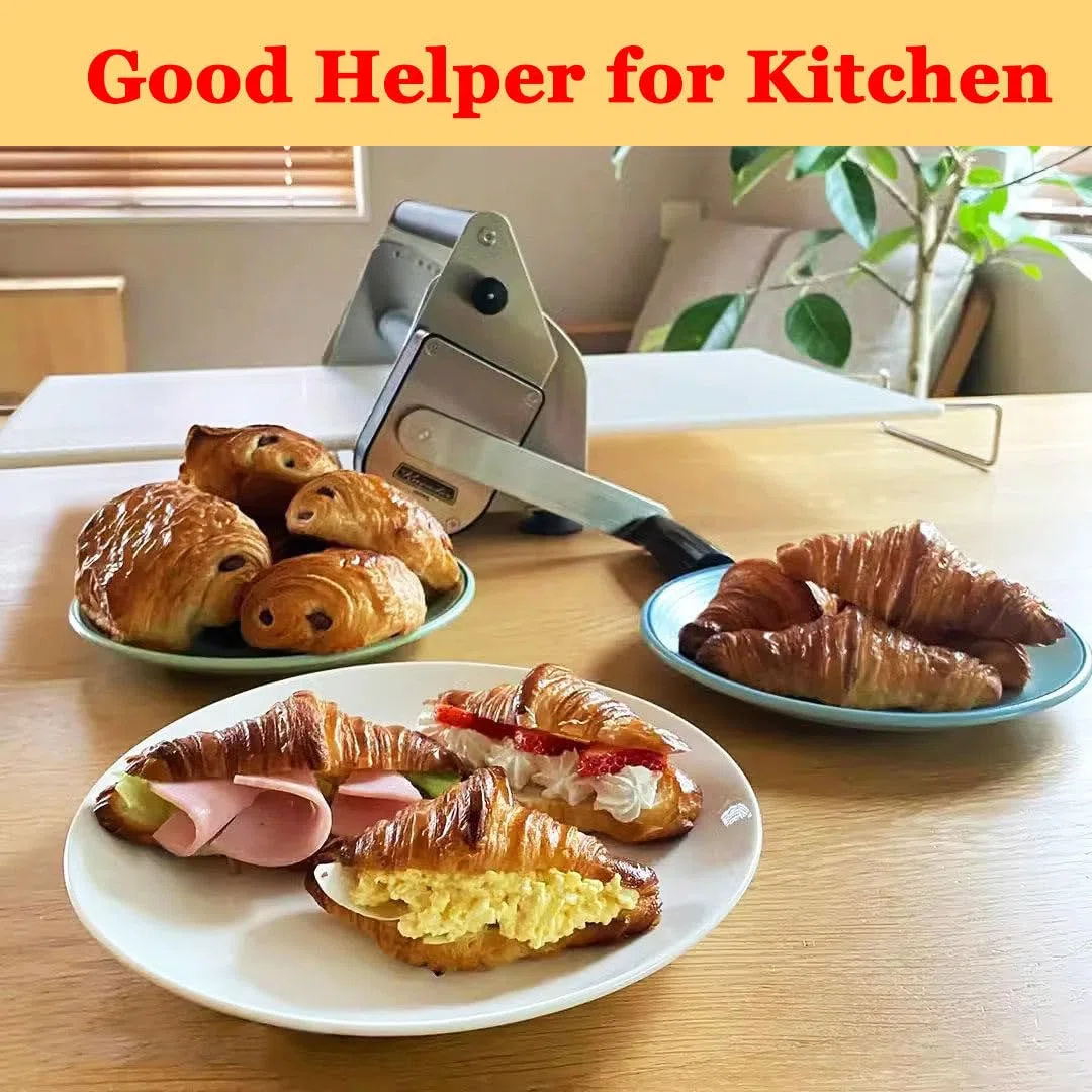 Máquina laminadora de masa para panadería, pizza y croissant, rodillos de acero inoxidable de grosor ajustable, equipo de pastelería comercial plegable