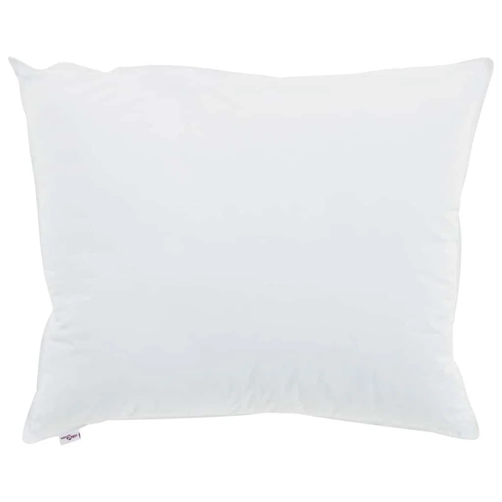 Almohada blanca de 60 x 70 cm de algodón con relleno de fibra de bambú, almohada ergonómica para dormir de lado, boca abajo, boca abajo, transpirable, fácil de limpiar, 1 unidad