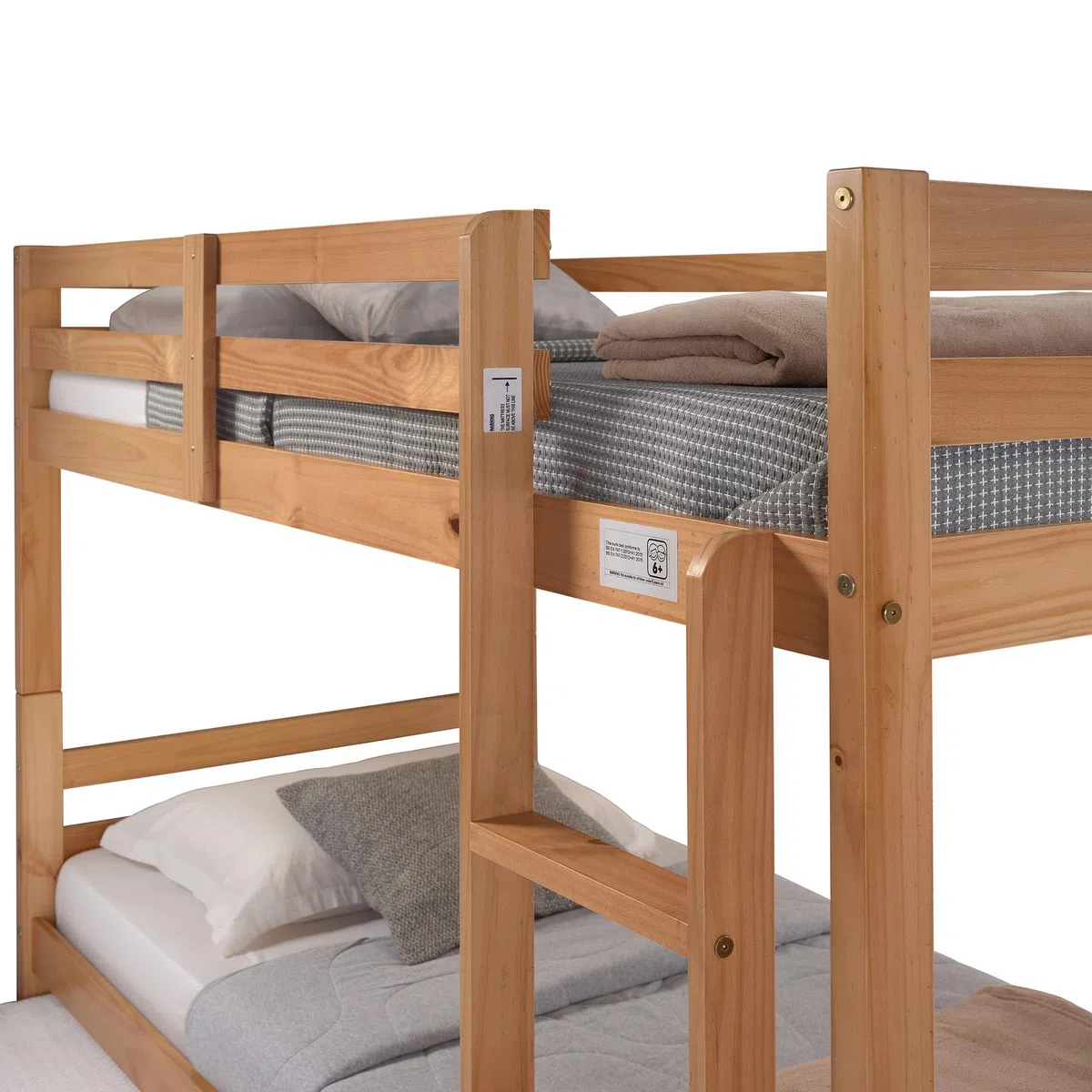 Buyqualia - Litera de Madera Color Miel Roble 154x104x199 cm | Cama Doble Compacta con Diseño Clásico para Niños y Adultos | Estructura Resistente de Pino
