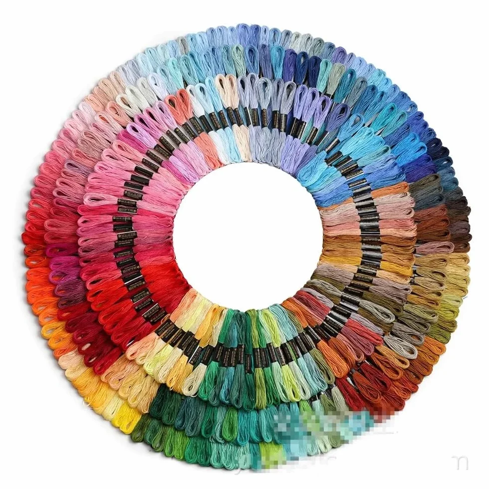 Hilos De Bordar Madeja de costura hilo bordar algodón punto cruz similar(447 Colors)