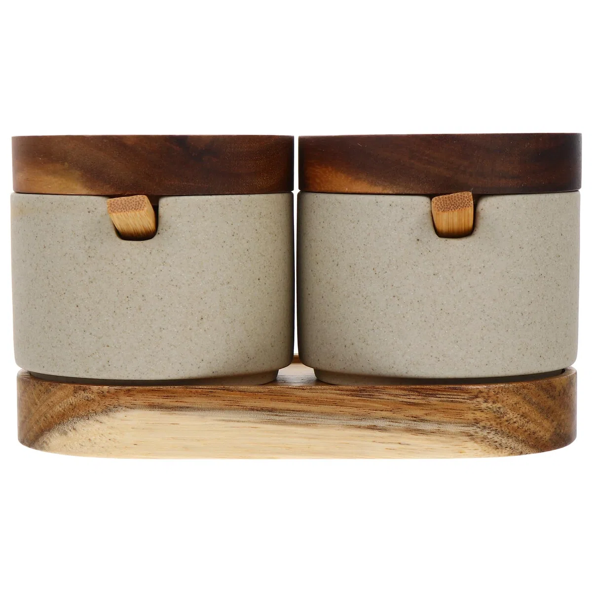DOITOOL Tarros de Condimentos de Cerámica con Tapa y Cuchara para Cocina, Diseño Simple y Elegante, Ideales para Almacenar Especias y Condimentos Hogar