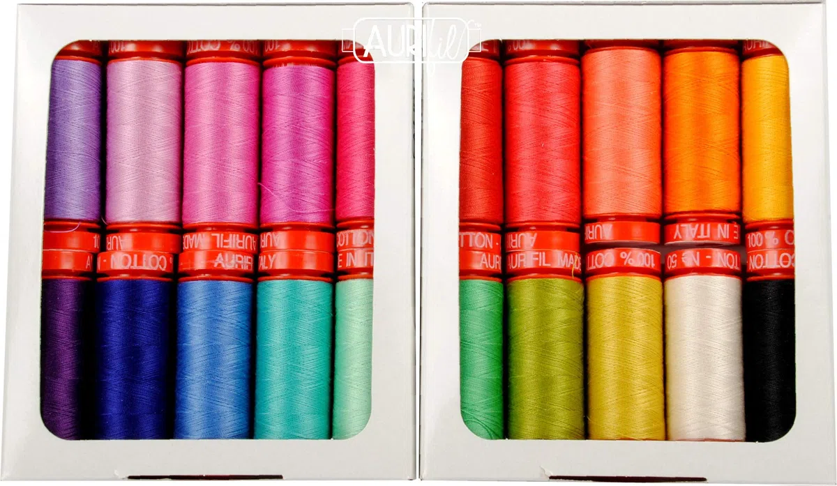 Tula Pink Tula Sunrise - Juego de 20 bobinas pequeñas de hilo Aurifil, 50 pesos TP50SC20