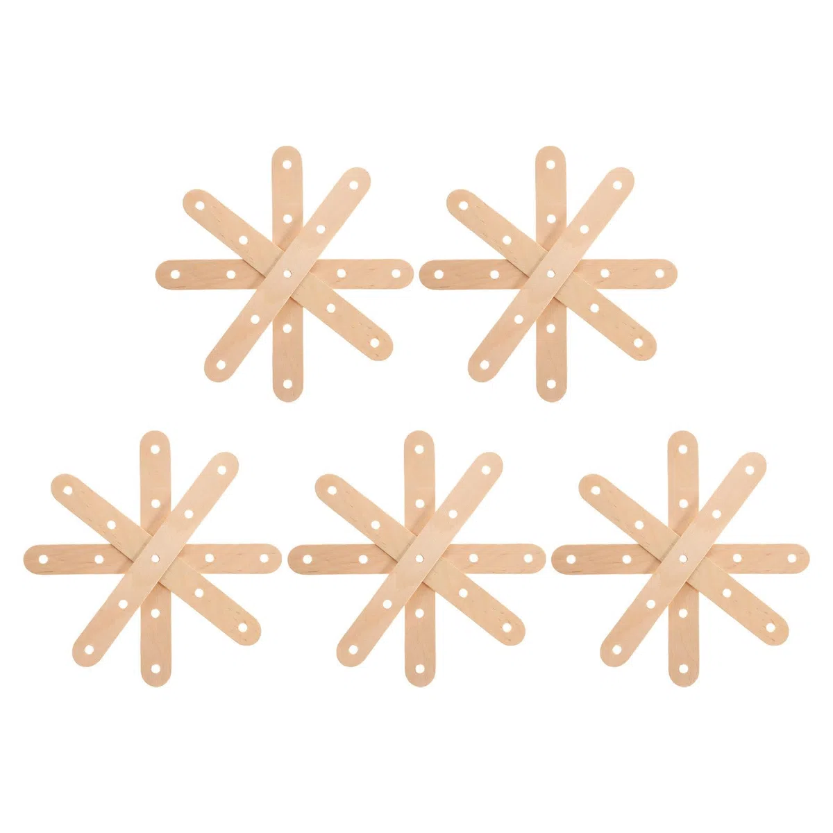 ibasenice 500 Unidades Materiales de Madera para Manualidades DIY con Palitos Perforados Resistentes al Desgaste y Superficie Lisa, Ideales para Construcción de Figuras Educativas