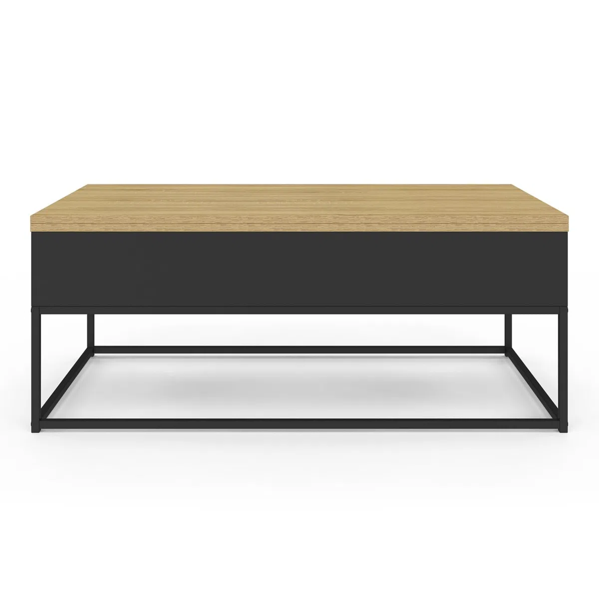 IDMarket - Mesa baja con bandeja elevable rectangular convertible en mesa de comedor Boston 100 cm diseño industrial