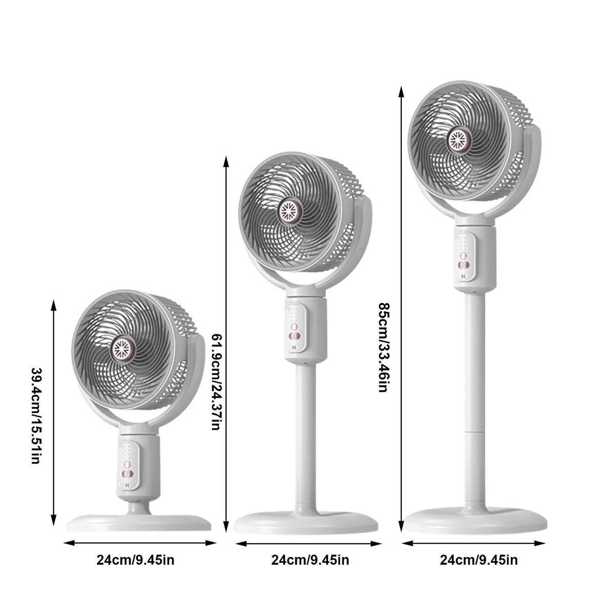 Genérico Ventilador Vertical 5 Velocidades De Con Temporizador | Torre ventilador oscilante recargable USB-C altura ajustable para playa, hogar, oficina, cocina, dormitorio, salón