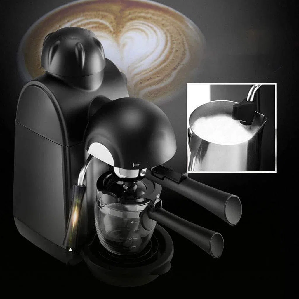 Cafetera Cafetera Espresso Cafetera Espresso Cafetera Espresso y Capuchino con Espumador de Leche Cafetera Espresso con Vaporizador Negra