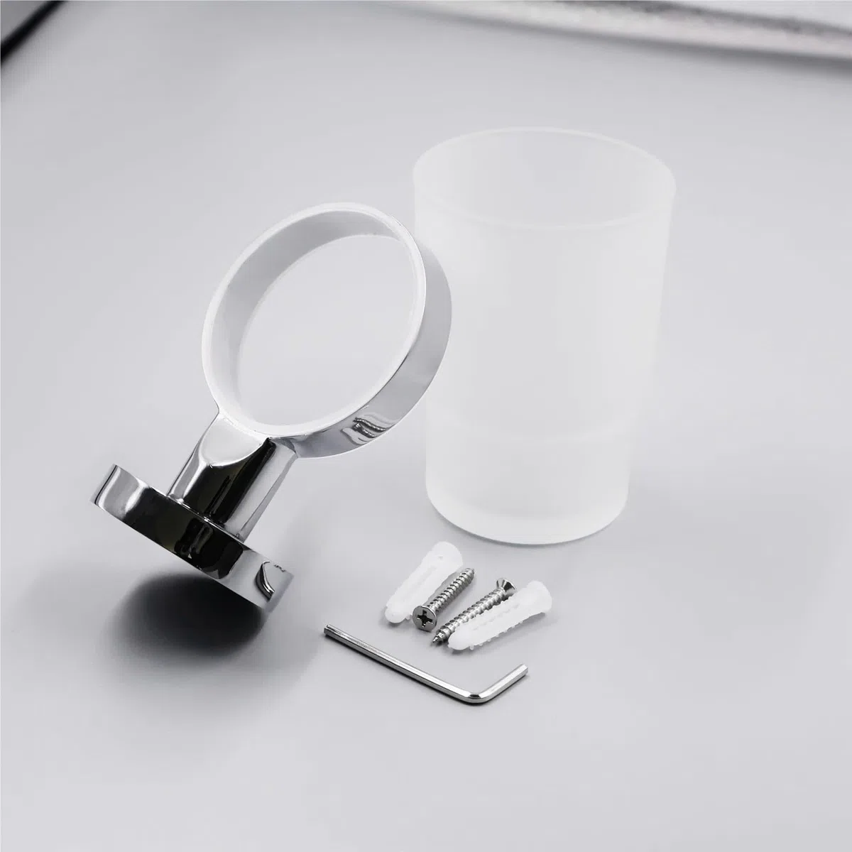 Porta Cepillo Dientes Baño Soporte For Cepillo De Dientes Pared con Vaso Satinado Metal Acero Inoxidable Hogar Y Cocina(Blue,Silver)