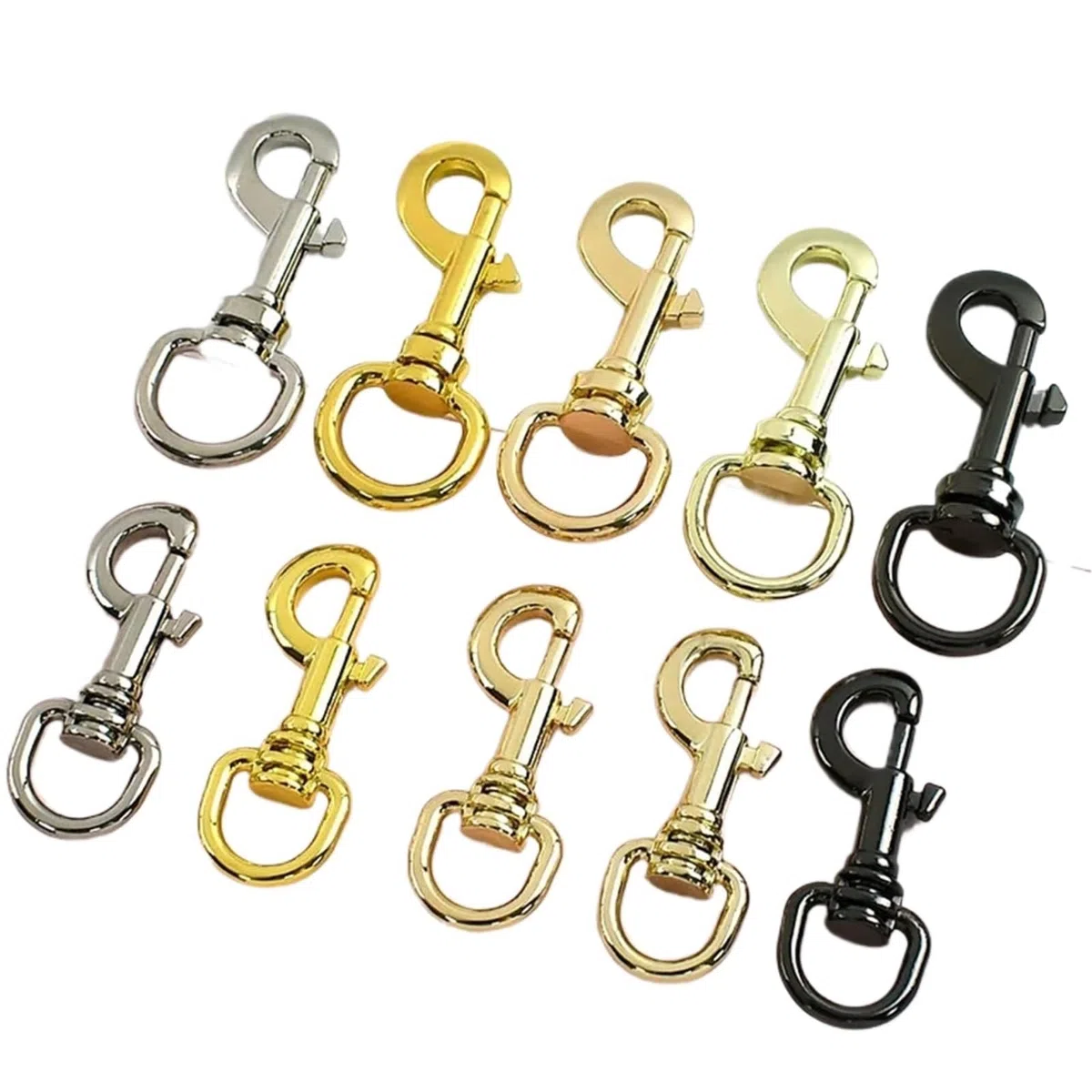 Ganchos De Metal Giratorio 5-20Pcs 11/15mm Metal Bag Strap Buckles Swivel Lobster Clasp Keychain Trigger Snap Hook Carabiner Clip DIY(LightGold-15mm,20Pcs)