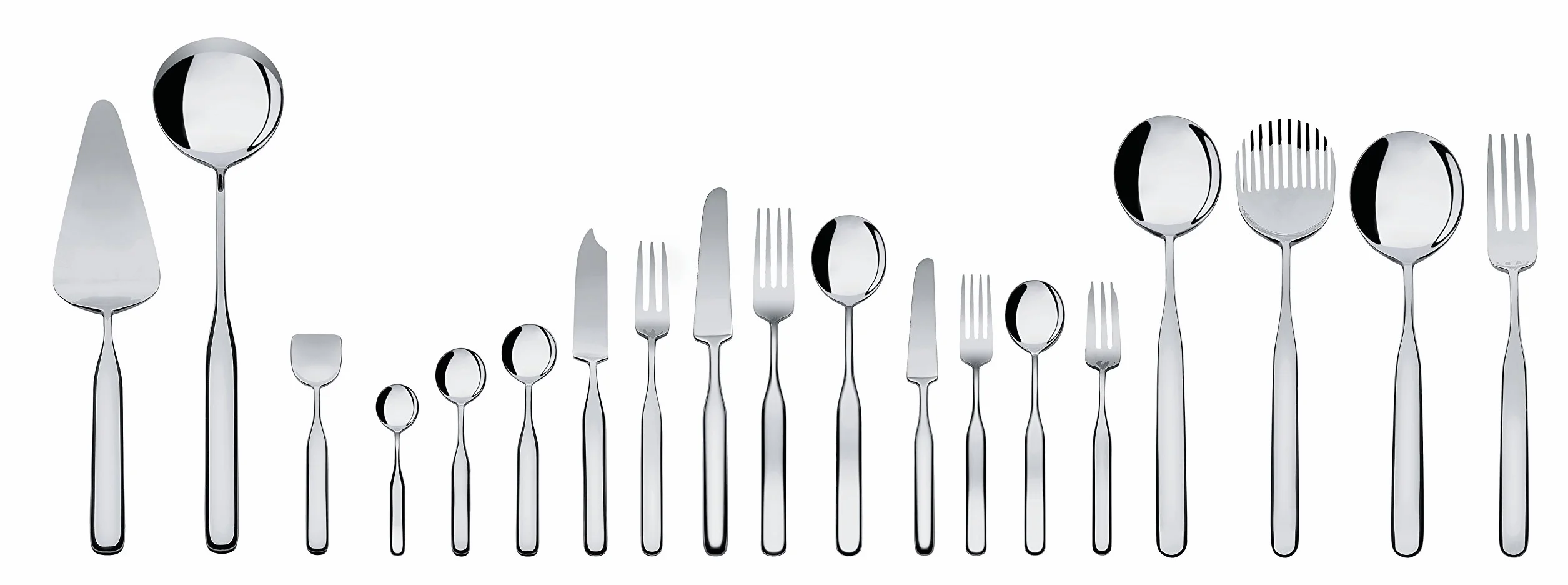 Alessi Collo-Alto - Juego de Ensalada de Acero Inoxidable 18/10 Pulido con Espejo, Color Plateado