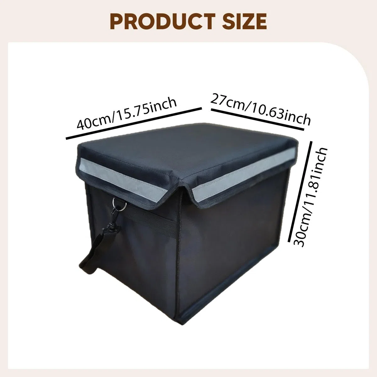 Milageto Bolsa isotérmica para Reparto de Alimentos, contenedor refrigerado de 30 litros, versátil, Impermeable y portátil para Catering, Sin Mango