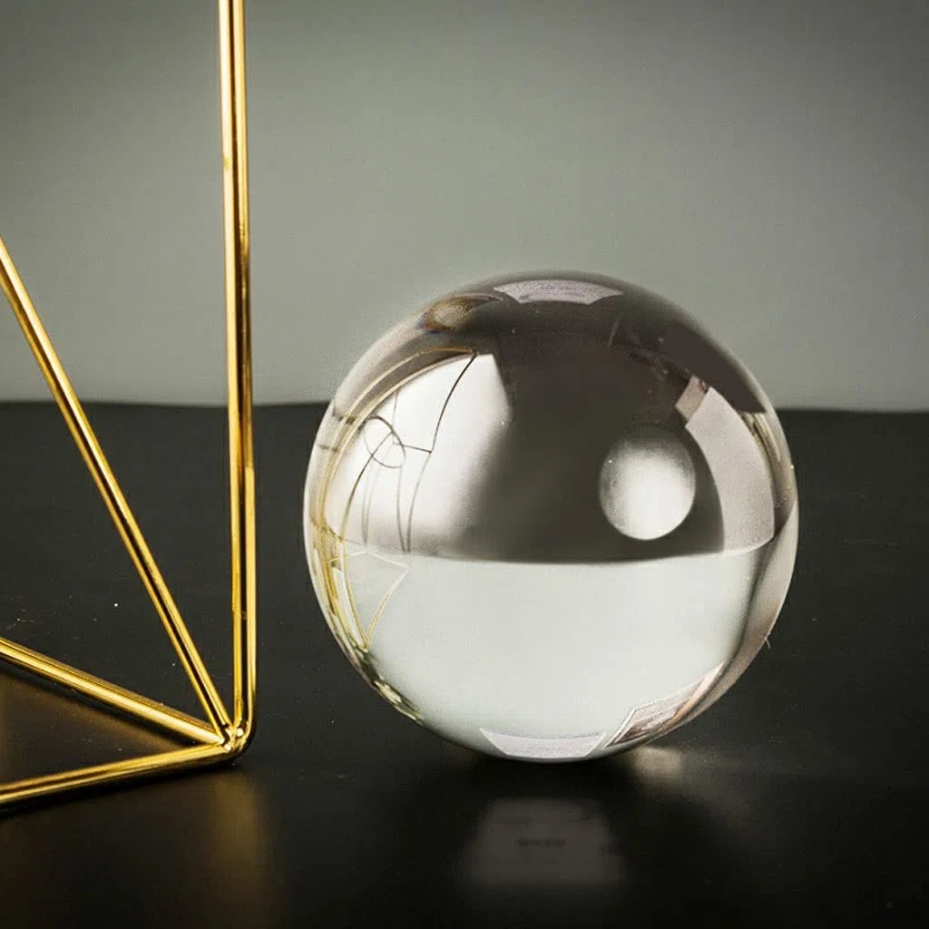 Juego de sujetalibros de bola de cristal para estudio creativo en el hogar, decoración de gabinete de vino de alta gama, diseño moderno, juego de 2 bolas de cristal