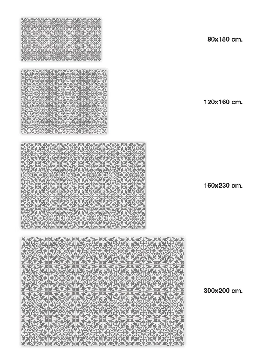 Panorama Alfombra Vinílica - Modelo Hidráulica Geométrica Gris 160x230 cm - Varios tamaños - Decoración Hogar, Cocina, Salón