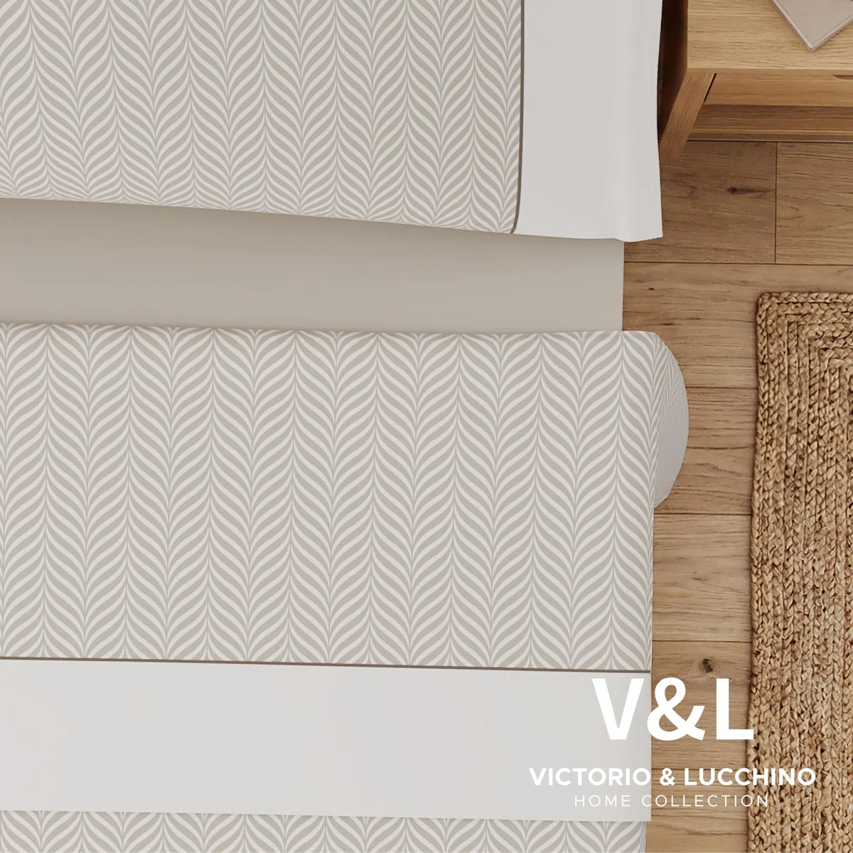 Victorio & Lucchino Juego de Sábanas Estampadas de Verano 100% Algodón Percal (Cama 180cm (2 Almohadas), Analia - Beige)