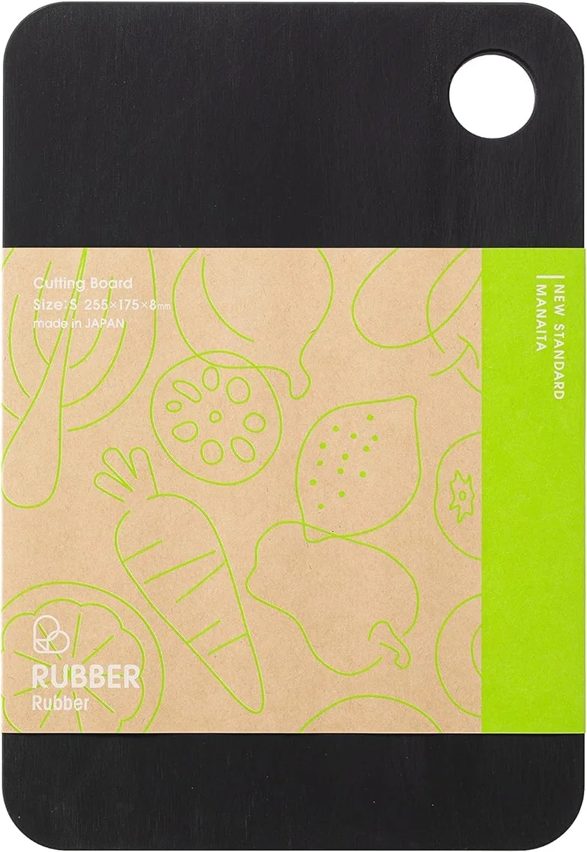 RUBBER Rubber NBD002 Tabla de cortar, caucho sintético, negro, S, fabricado en Japón 255 x 175 x 8 mm (10 x 6.8 x 0.3 pulgadas) (S)