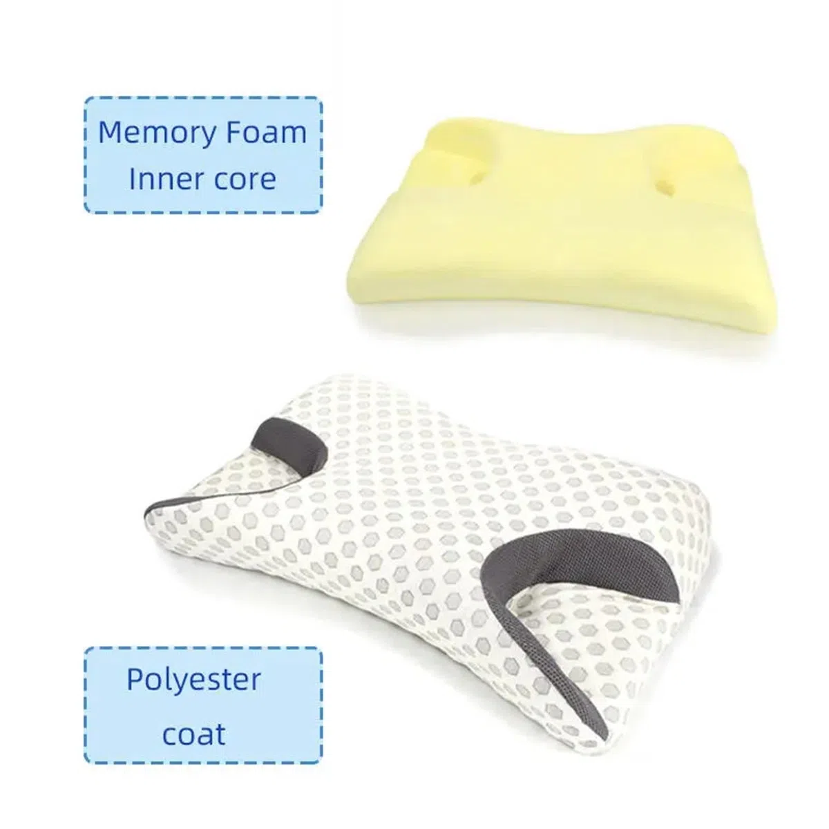 Almohada De Espuma Con Memoria Almohada de espuma viscoelástica for dormir, almohada cervical ergonómica for aliviar el dolor de cuello y hombros, almohada de apoyo ortopédica for personas que duermen