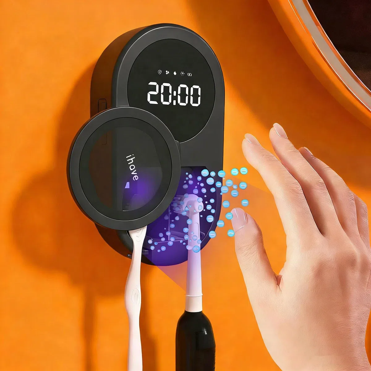 iHave Desinfectante para cepillos de dientes con detección automática (Blcak)