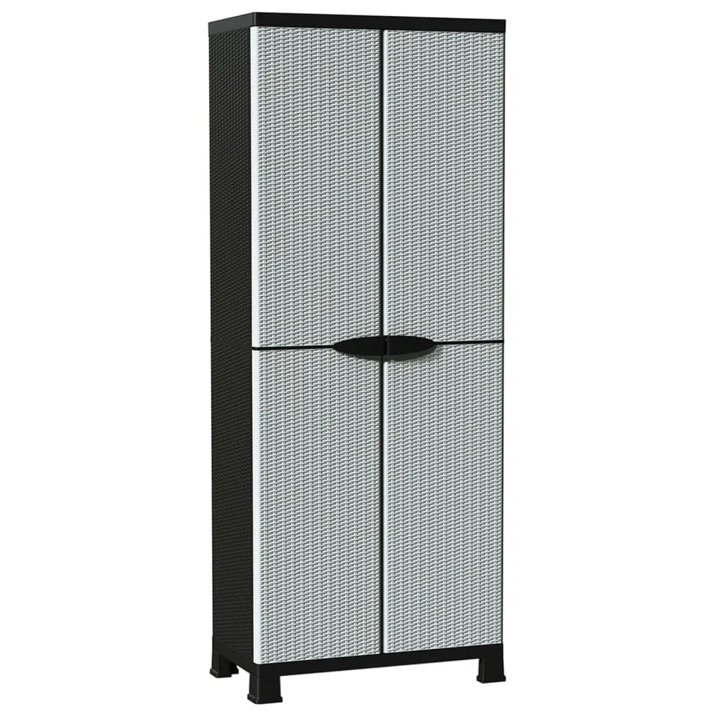 vidaXL Armario Estante Almacenaje Bastidor Servicio Herramienta Organizador Hogar Jardín Patio Oficina Garaje Plástico Diseño de Ratán 68x39x171,5 cm