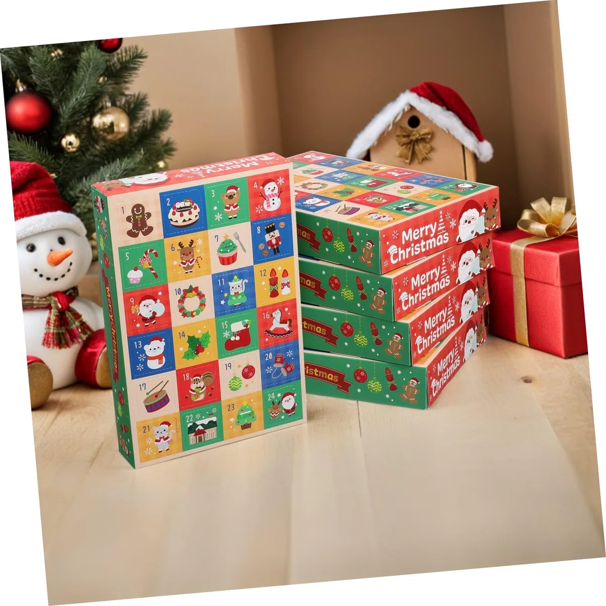 LIFKOME 15 Piezas Caja De Regresiva Para Navidad Días Unidades Cajas De Papel Vacías Para Calendario De Adviento Navideño Diy y Decoraciones Navideñas Para Familias