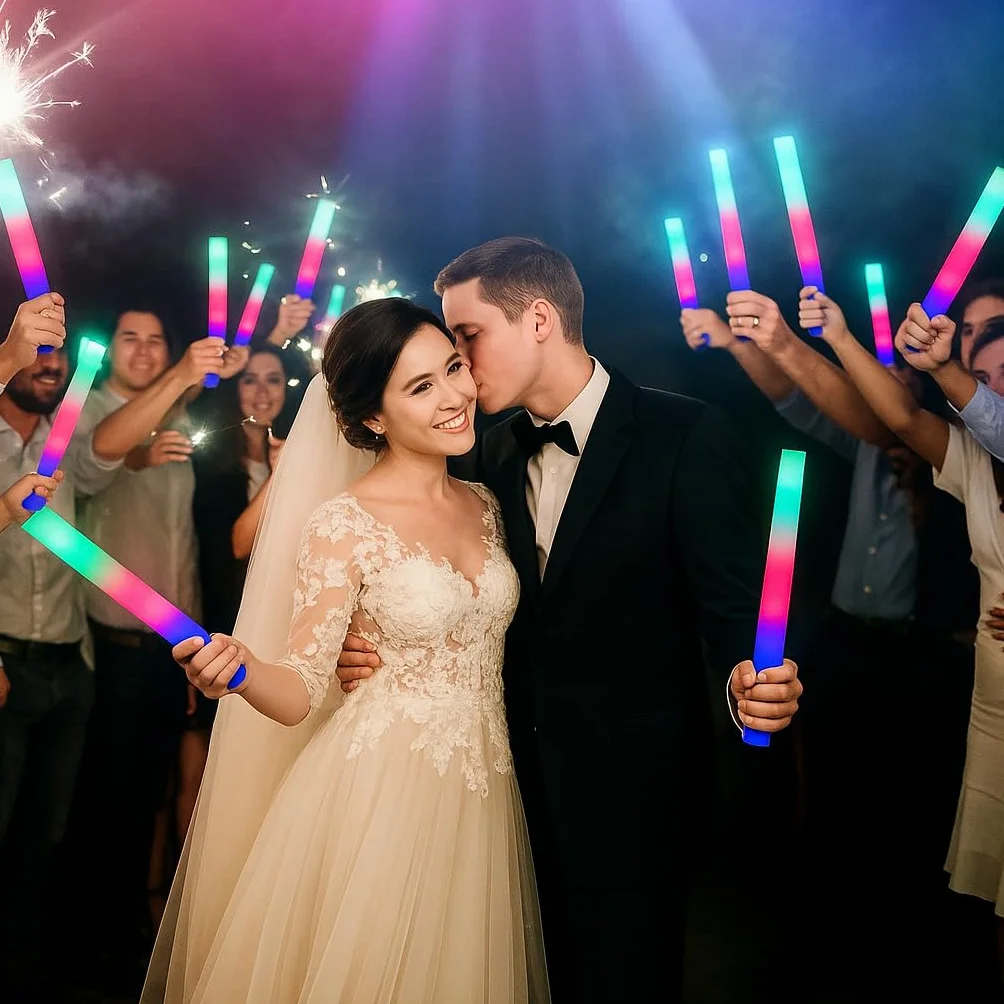 Zenda Club - Juego de 40 palos luminosos LED 48 cm - Color Azul - Espuma de alta calidad - 3 modos (fijo/clap/Flash) - Ideal para fiestas, conciertos, bodas, aniversarios - Autonomía 8H