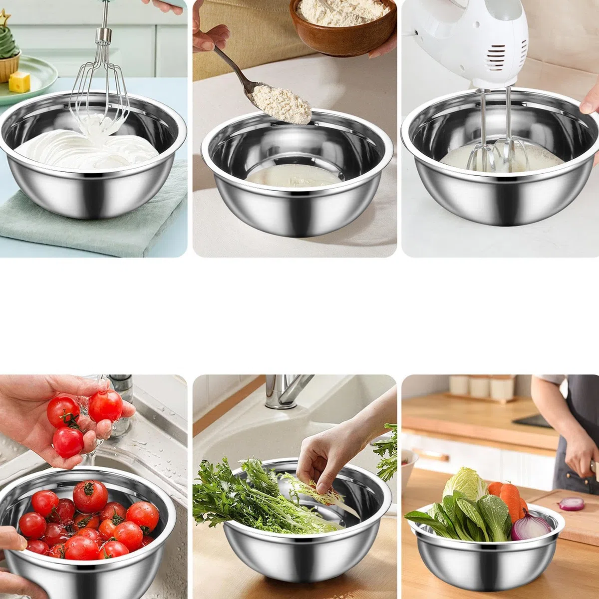 Juego antideslizante apto para lavavajillas | Cuencos de preparación para y hogar, para salsas, cereales, aperitivos, huevos, condimentos, verduras,