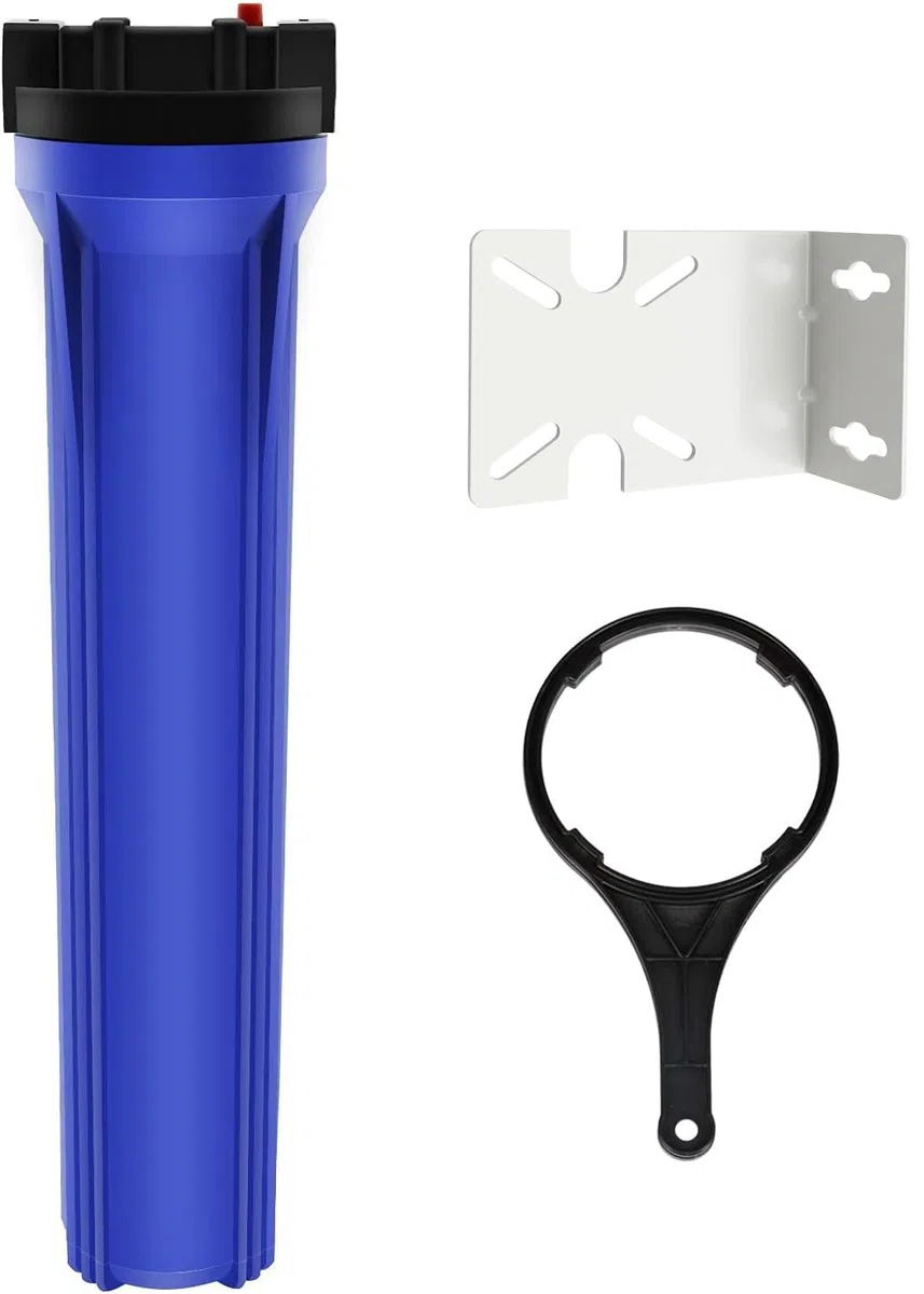Geekpure Carcasa para filtro de agua de 50,8 cm, 6,3 x 50,8 cm, color azul | Conector de plástico NPT de 1,9 cm, tamaño delgado