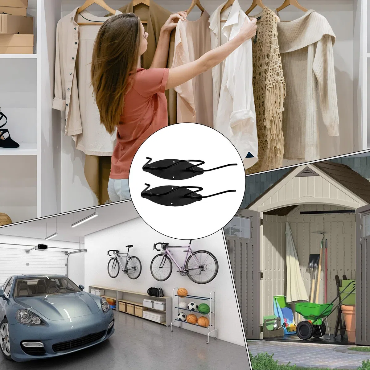 Perchas para Botas de Vadeo 2 Unidades Colgadores de Pared de Acero | Organizador Metálico de Calzado para Garaje, Sótano, Taller, Granero, Cobertizo, Entrada de Casa