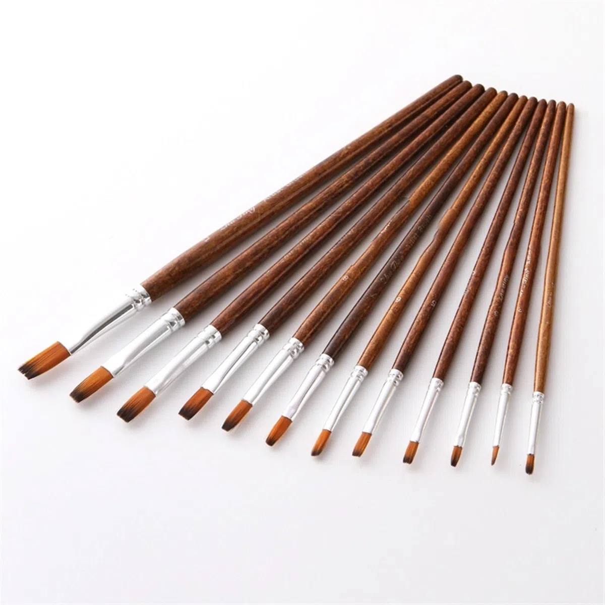 Pinceles para Pintar, 12 Piezas de Pelo de Nailon con Mango de Madera, Juego de Pinceles para Acuarela para Aprender a Pintar al óleo y acrílico, suministr,One Color-6
