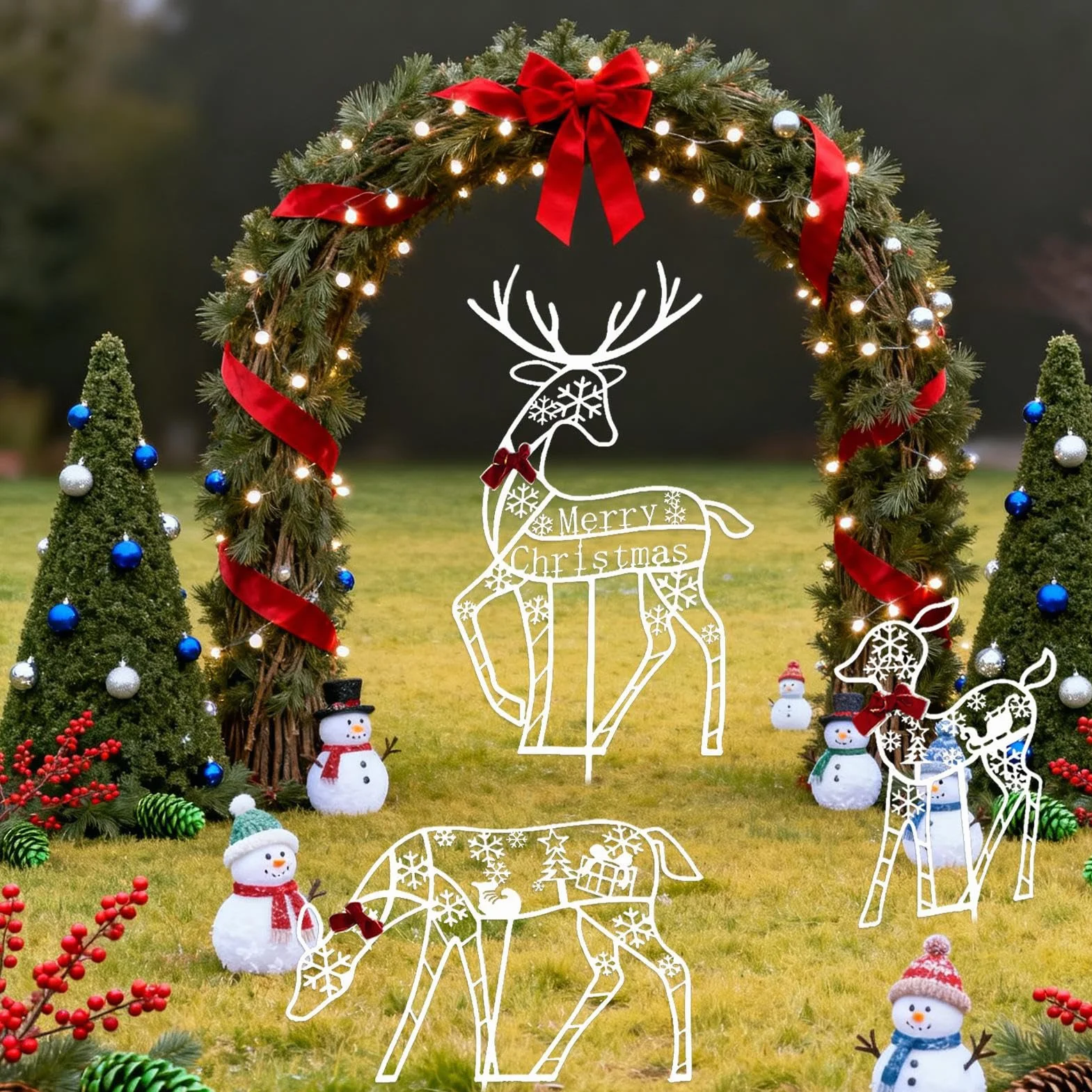 Navideños Para Exterior Decoración De Jardín Trasero Estacional | Decoraciones Festivas De Jardín Para Propietarios Vecindario Porche Patio Entrada Y Actividad Familiar