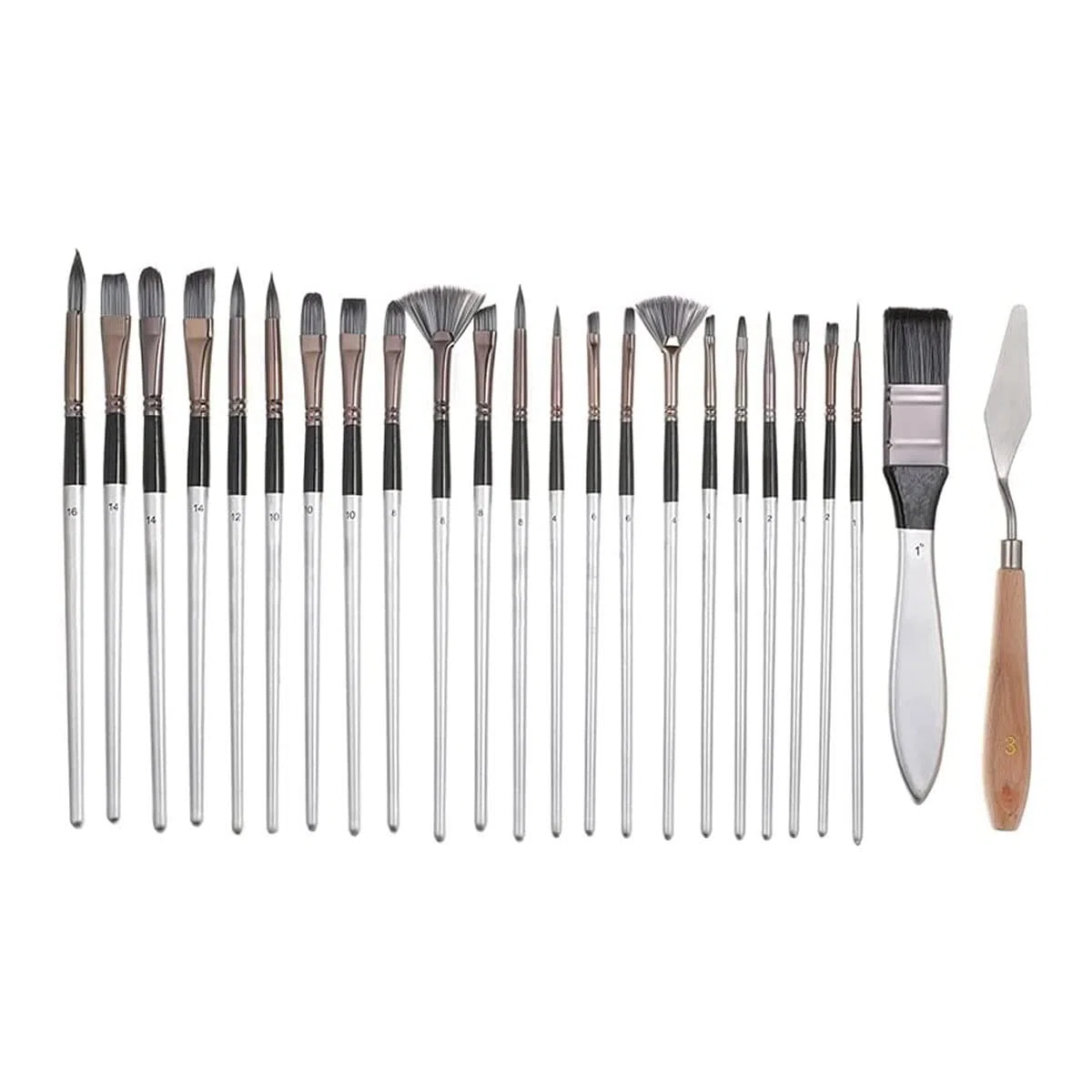Juego De Pinceles De Pintura, 24 Uds., Pelo De Nailon, Mango De Madera, Pintura Al Óleo, Conjunto De Pinceles De Acuarela, Suministros De Pintura Acrílica Artística, Juegos De Pinceles