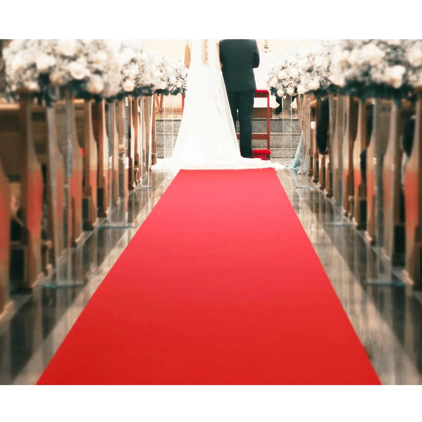 uyoyous Alfombra VIP Roja para Bodas, 10 m, Eventos, 2 mm de Grosor, Recepción, Color Rojo, Fiestas, Bodas, Pasillos, 10 x 1 m (Largo x Ancho) | Alfombra de recepción roja para boda, fiesta, boda, pasillo, pasillo, 10 x 1 m (largo x ancho)