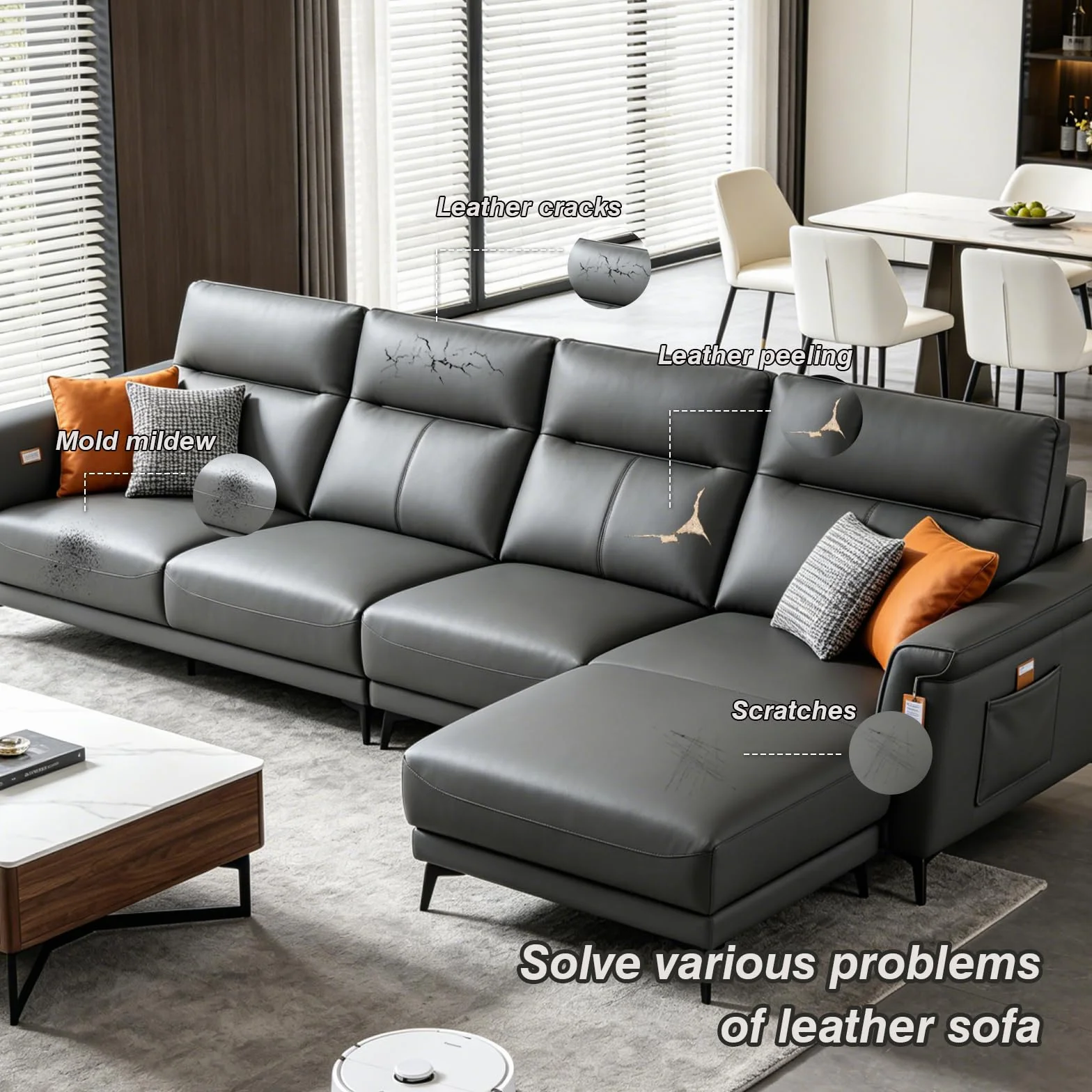 BSZHTECH Cinta de reparación de cuero, parche de reparación de cuero autoadhesivo para sofá, muebles, sofás, asientos de coche, kit avanzado de reparación de piel de vinilo sintético (gris, 3.9 x 79