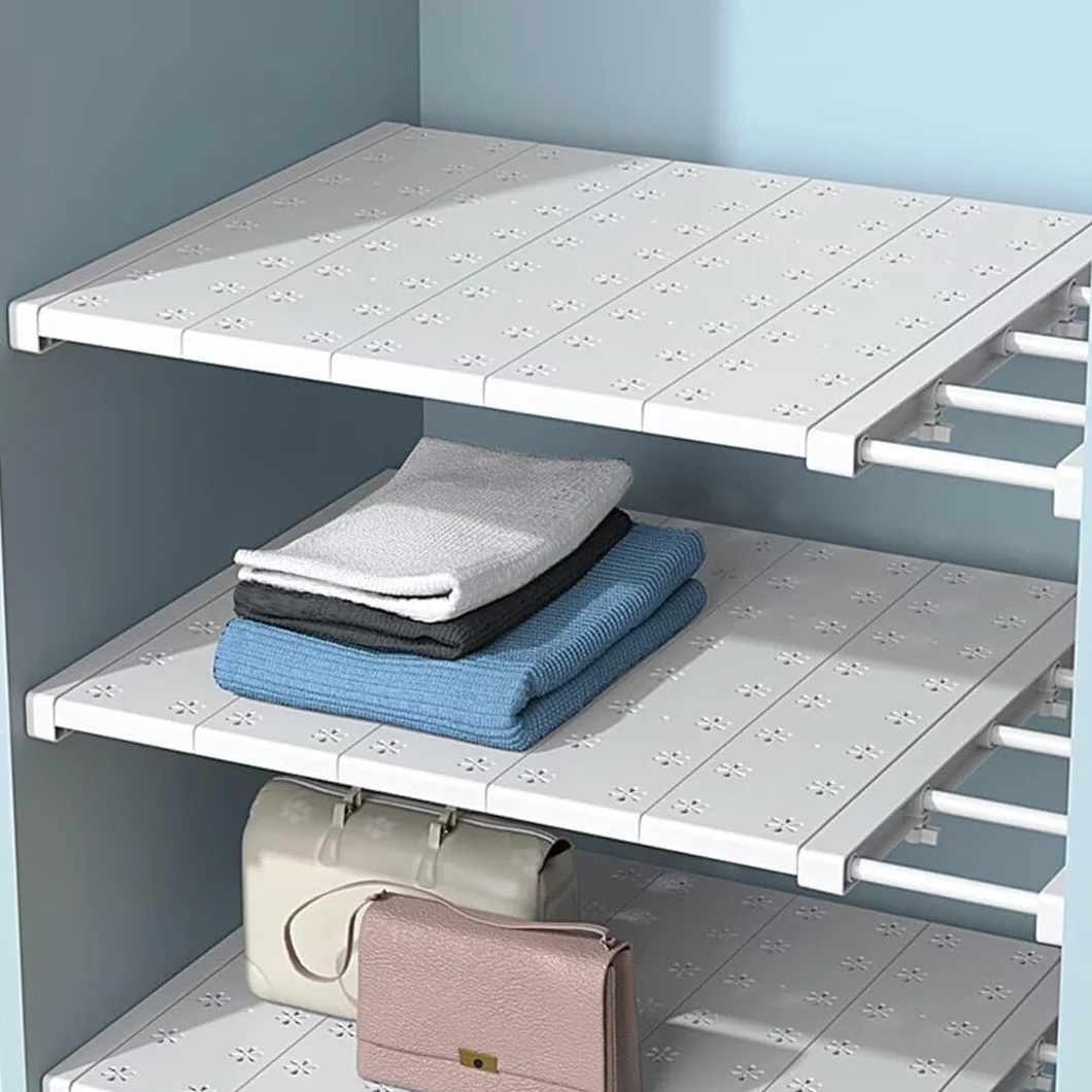 Estante extensible para armario, separador de armario, ajustable, solución de almacenamiento extensible para armario, separador de estantes, 35 cm de ancho, 73 x 125 cm de largo