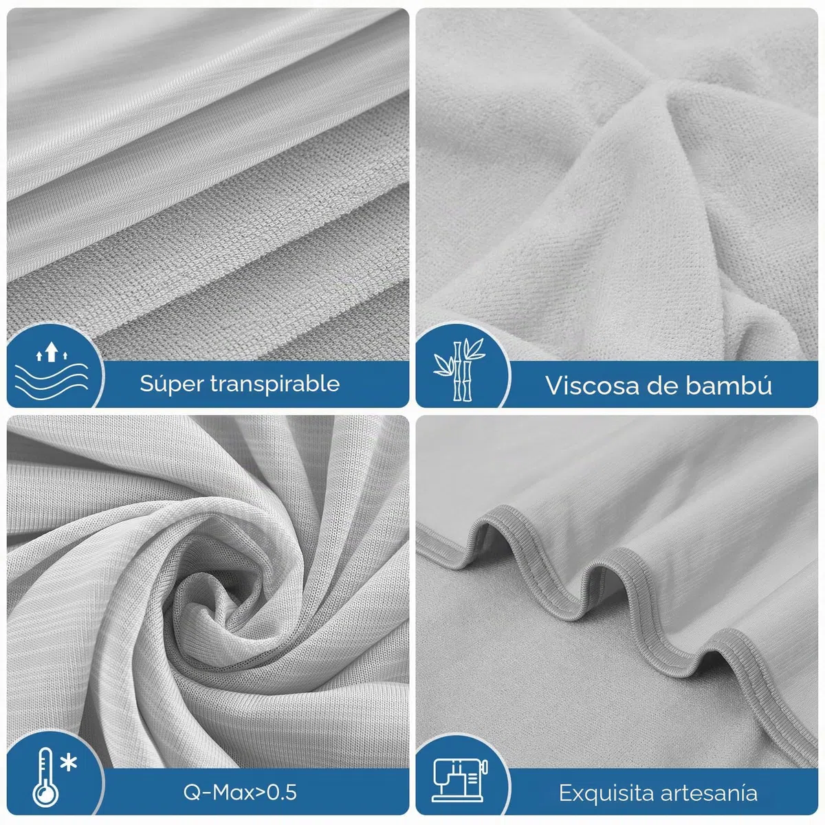 Marchpower Manta Verano Fresco-Gris, 200×220cm | ARC-Chill 3.0, con Fibra de Enfriamiento Japonesa Q-MAX>0.5,Transpirable Suave,Anti Estático,9 Caras,Alivia Sudor
