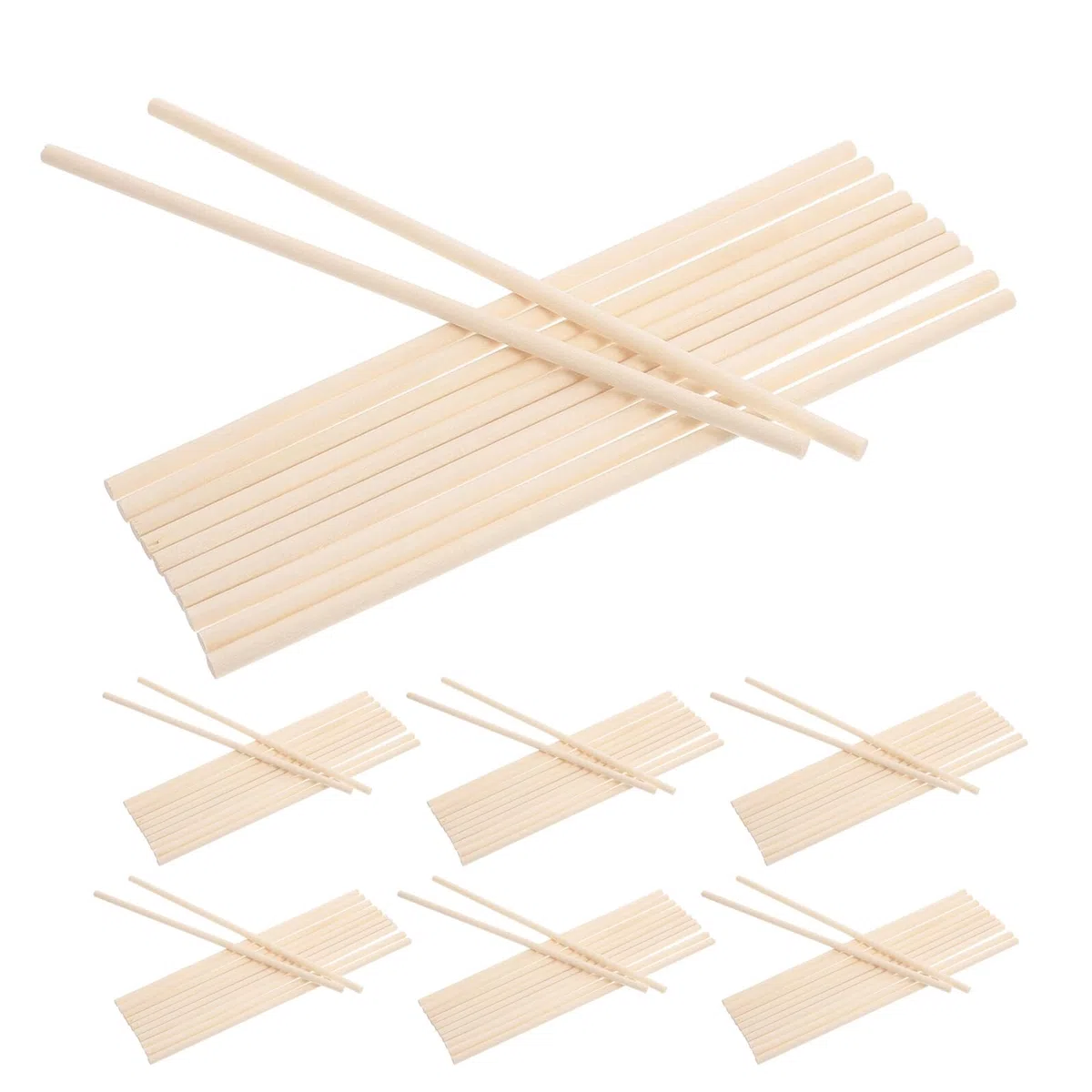 HOMSFOU 150 Piezas Palitos de Madera para Manualidades Pasadores de Madera sin Terminar Palitos Redondos para Proyectos de Paletas de Helado Su Hogar