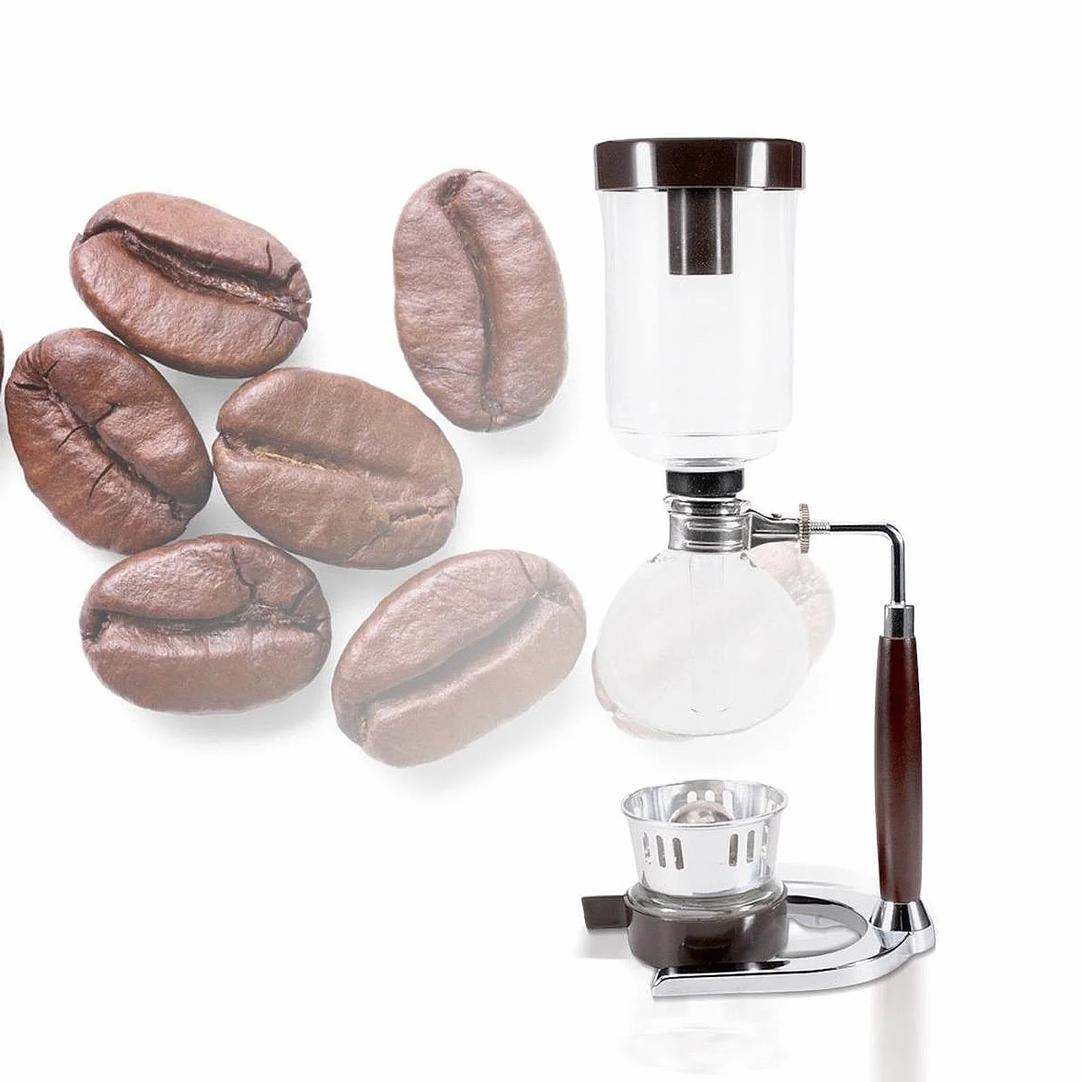 Cafetera de Sifón, Vidrio, Transparente Y Ligero Elegante Elegante Sof Vacuum para El Café Home Cafe Lovers Gift, tal como se describe, 360 Ml