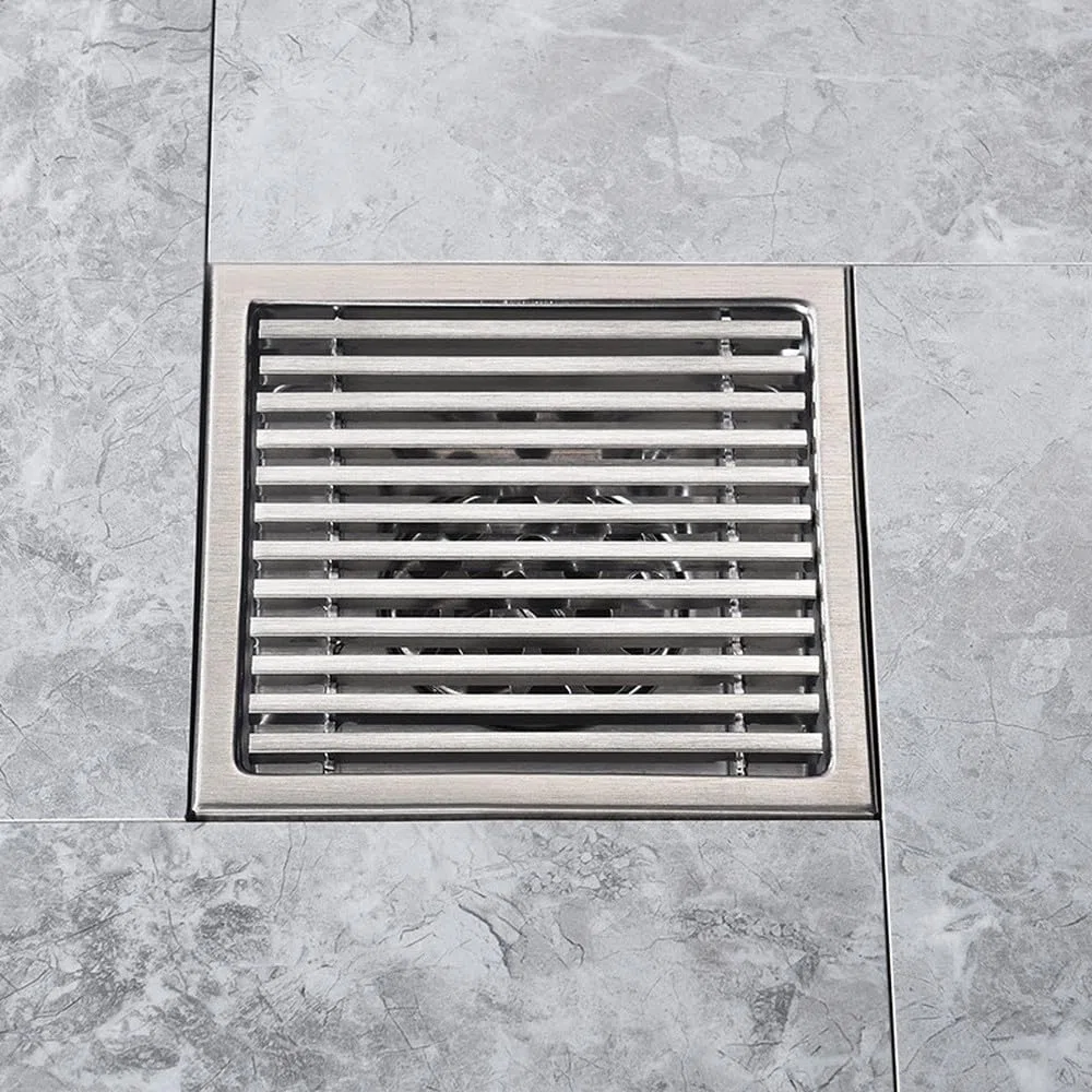 XBTGS 1 desagüe de suelo de ducha de acero inoxidable 304 de 15 cm, lineal antiolor, largo, para cocina e inodoro, 15 cm, diámetro 15 cm-A