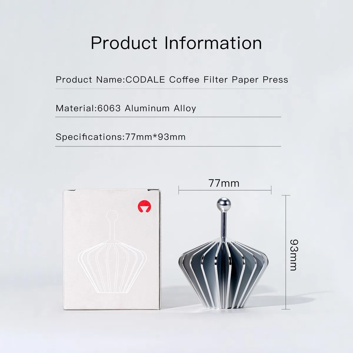 Prensatelas de metal para filtro de café, soporte para cesta de papel, para verter sobre café (plateado)