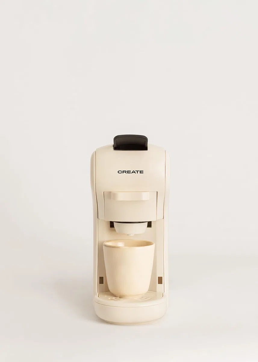 CREATE / PACK POTTS STYLANCE + MILKFROTHER/Cafetera Multicápsula Express y Espumador calentador de leche color Blanco roto