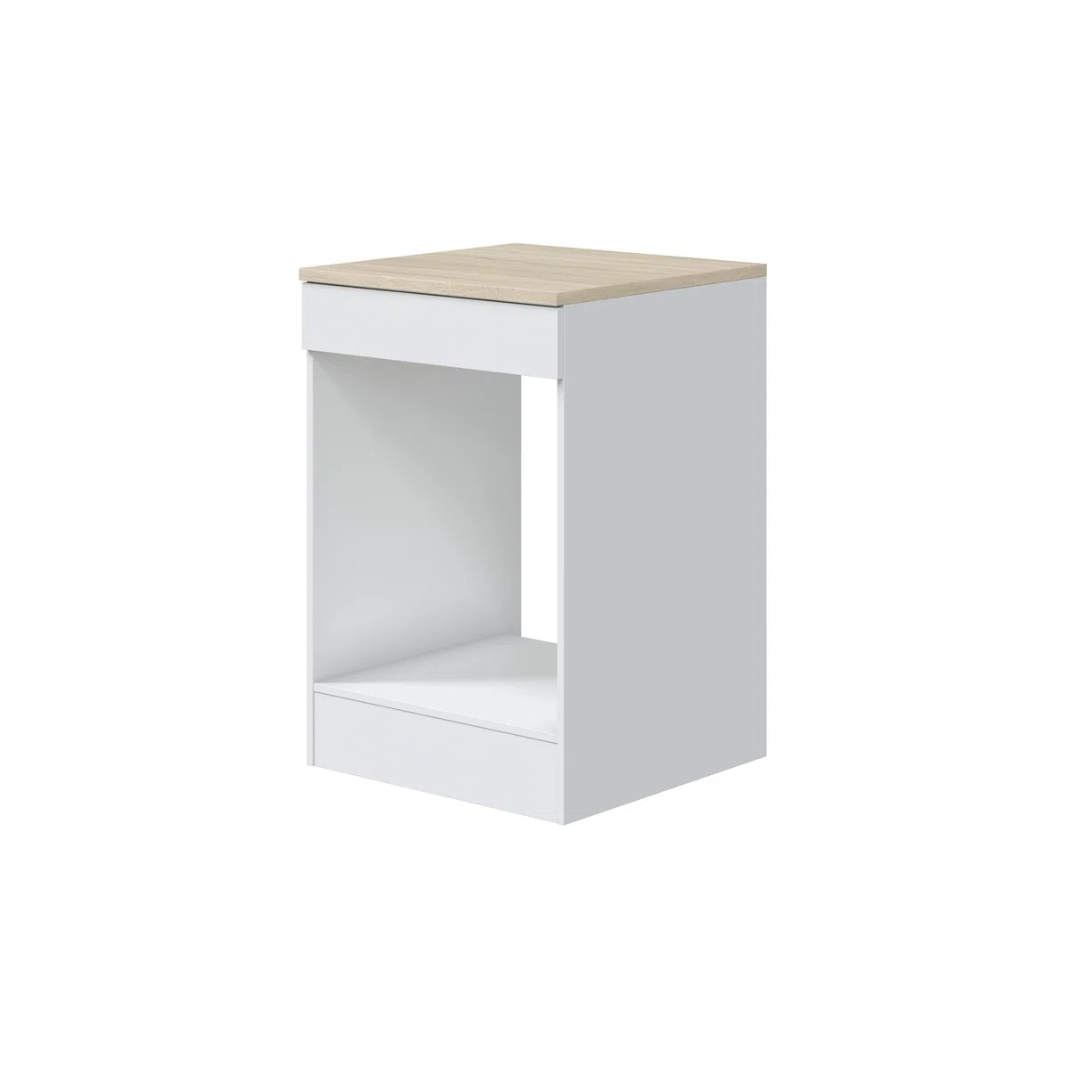 Mobelcenter, Mueble Bajo de Cocina para Horno y Placa de Cocina, Acabado Color Blanco Brillo y Roble Canadian, Medidas: Ancho: 60 cm x Fondo: 60 cm x Alto: 90 cm (1533)