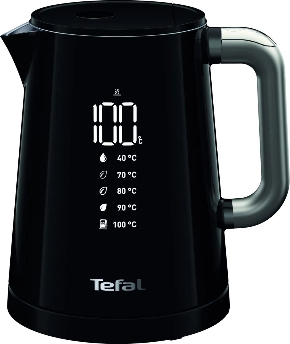 Tefal Smart'N Light Hervidor eléctrico 1L, Pantalla digital, 5 ajustes, Filtro extraíble, 30 min, Interior inoxidable, Base giratoria, Filtro antical extraíble, apagado automático KO854830