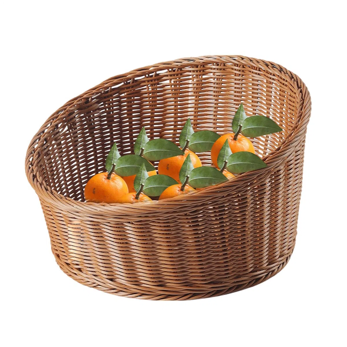 Cesta De Pan bandeja organizadora portafrutas imitación ratán aperitivos | Cesta De Mimbre Para Servir Pan mesa mostrador verduras y pasteles restaurante picnic panadería