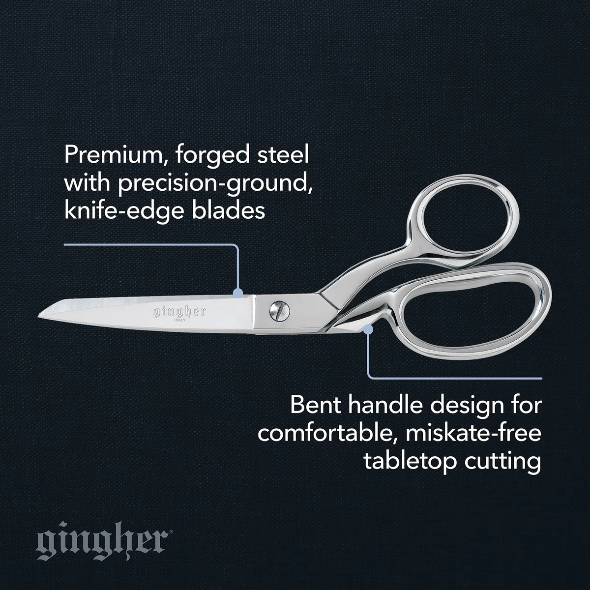 Knife Edge Dressmaker Shears 8"-W/Molded Nylon Sheath