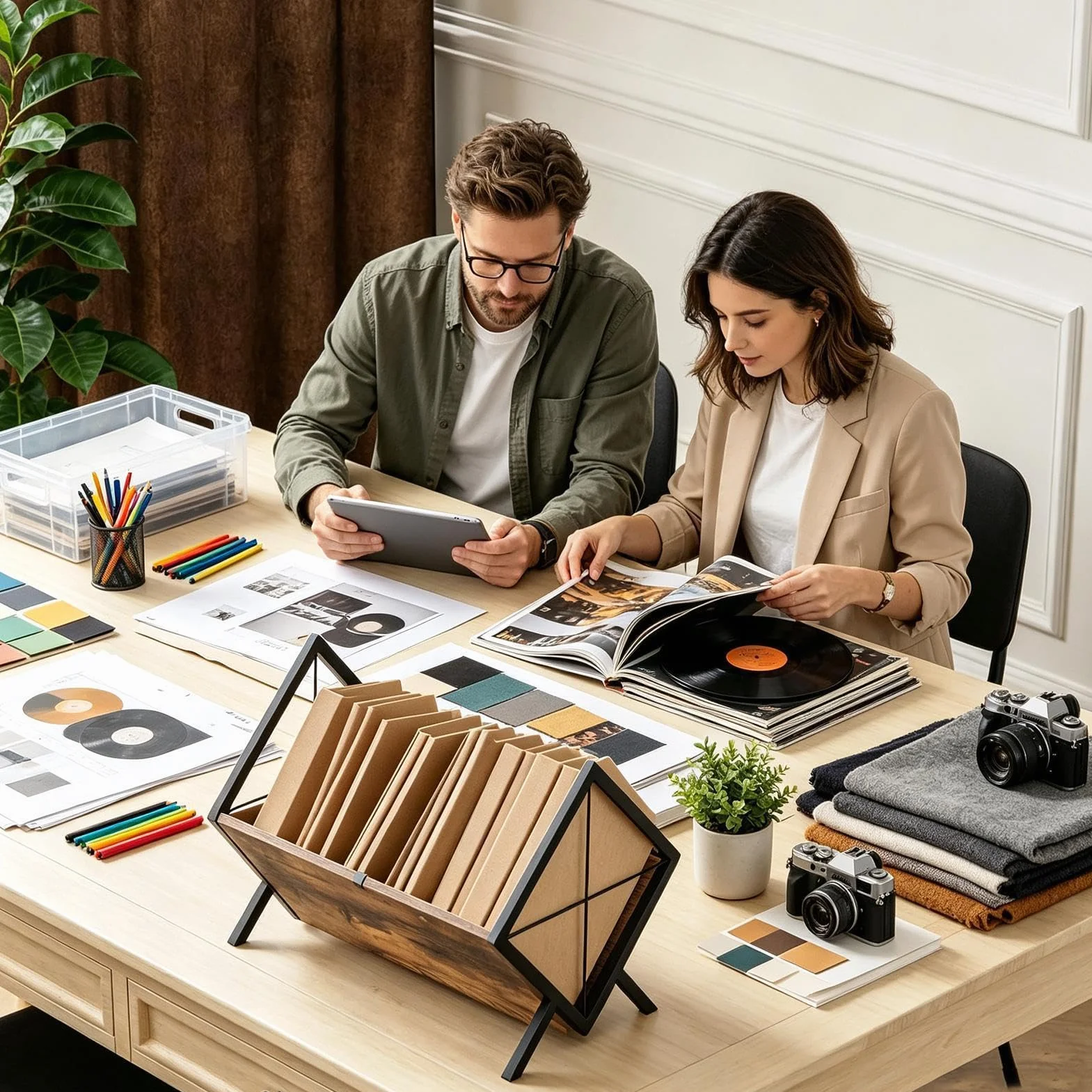 Estante Expositor De Discos De Vinilo Capacidad Para 80 LP, 1 Nivel | Organizador Separador de Discos y Almacenamiento Para Dormitorio Estudio Biblioteca Habitación