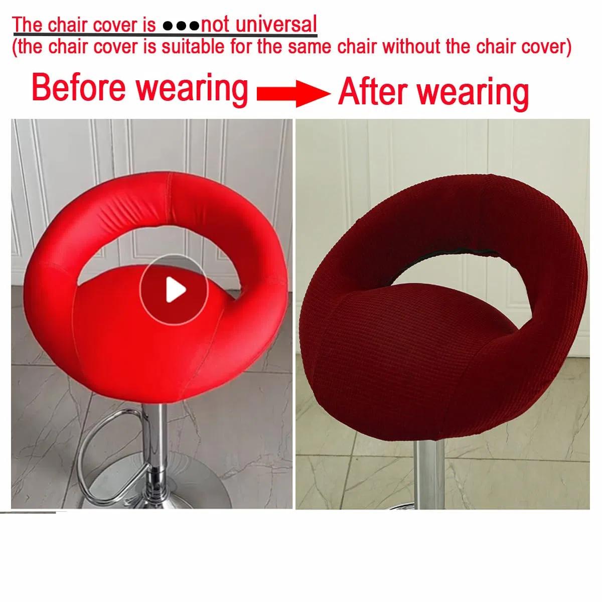 Juego de 4/2 fundas elásticas para taburetes de bar, protectores redondos huecos para asiento de respaldo para taburetes de bar giratorios de piel sintética, fundas para sillas de cocina, desayuno