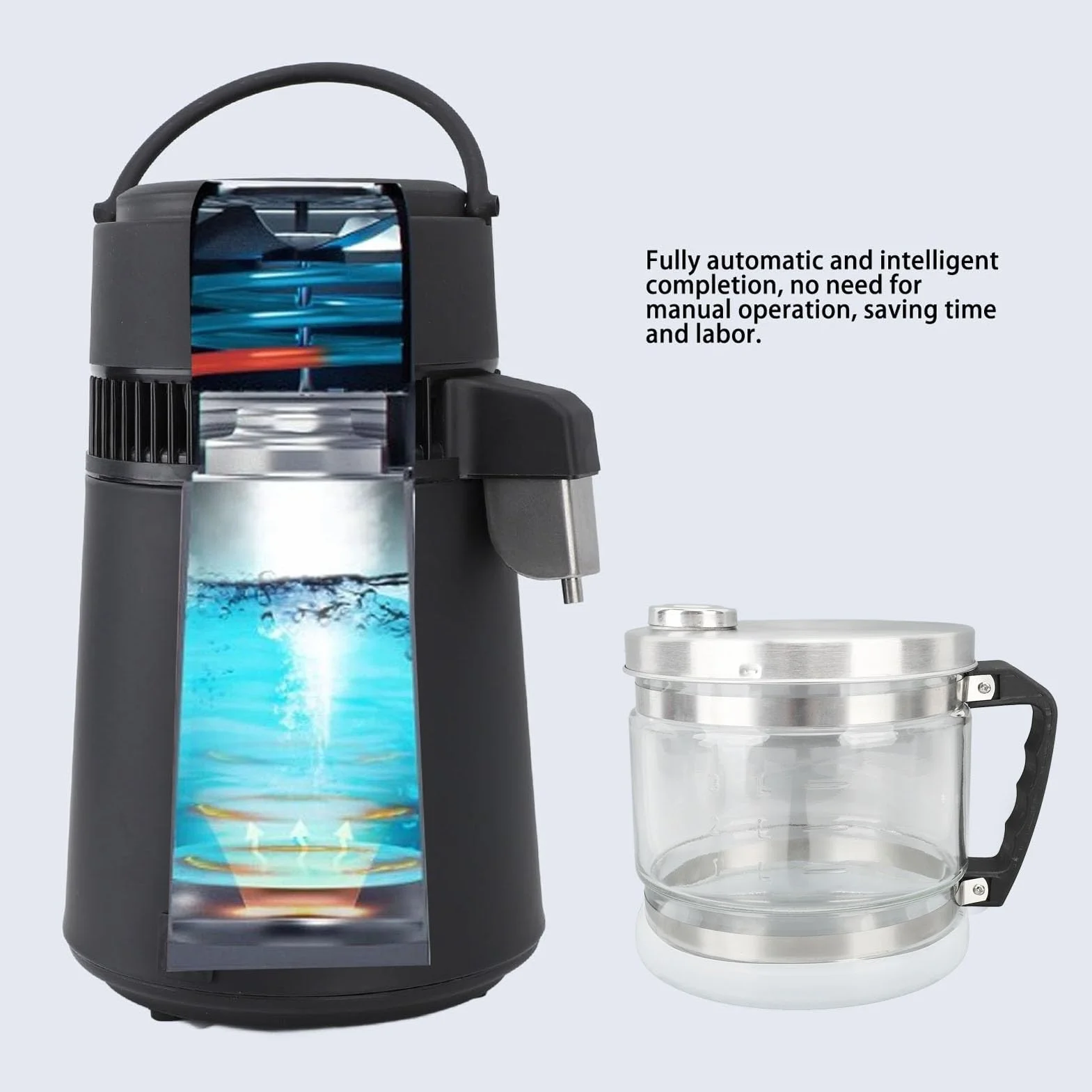Jarra de Vidrio de Agua de 1 Galón/4L para Destilador, Botella de Recolección Destilada de Repuesto, Recipiente de Agua, Frasco de Vidrio para el Hogar, Belleza Dental, Encimera,
