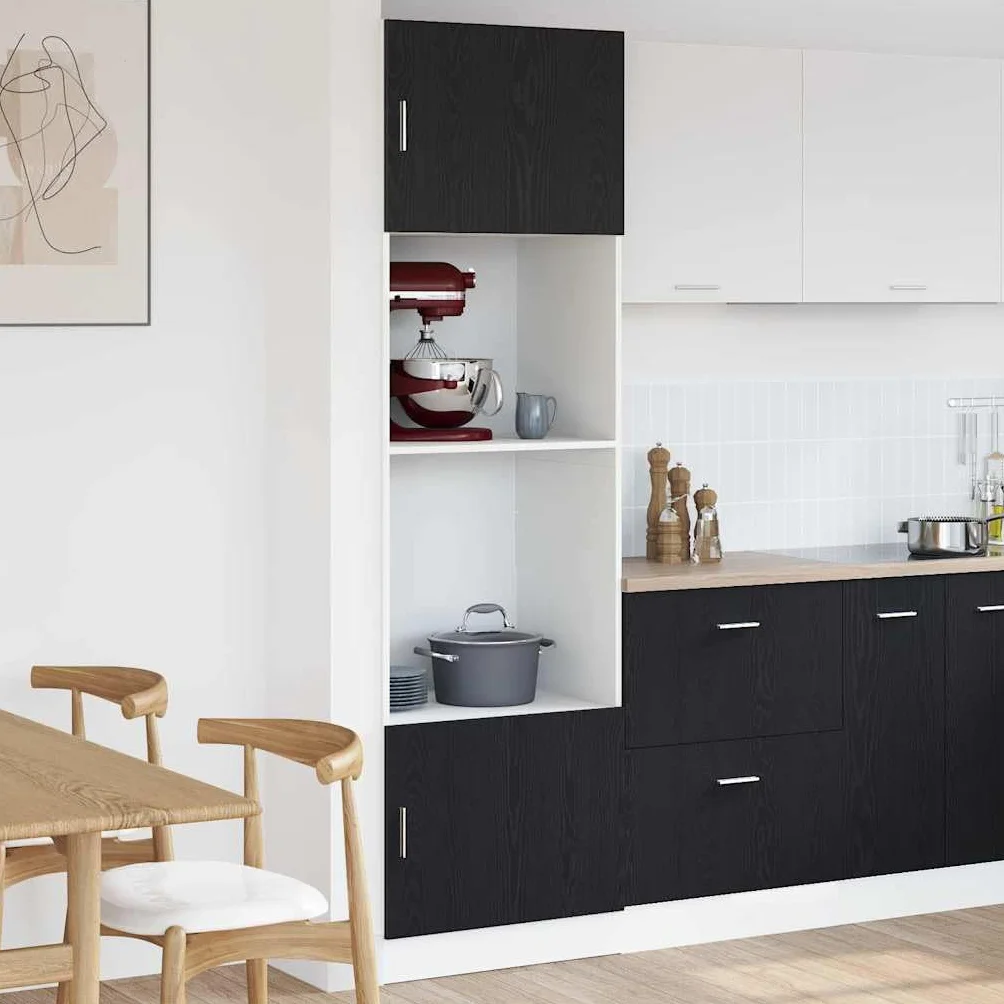 Mueble Colgante con Estante Roble Negro 60 x 57 x 207 cm