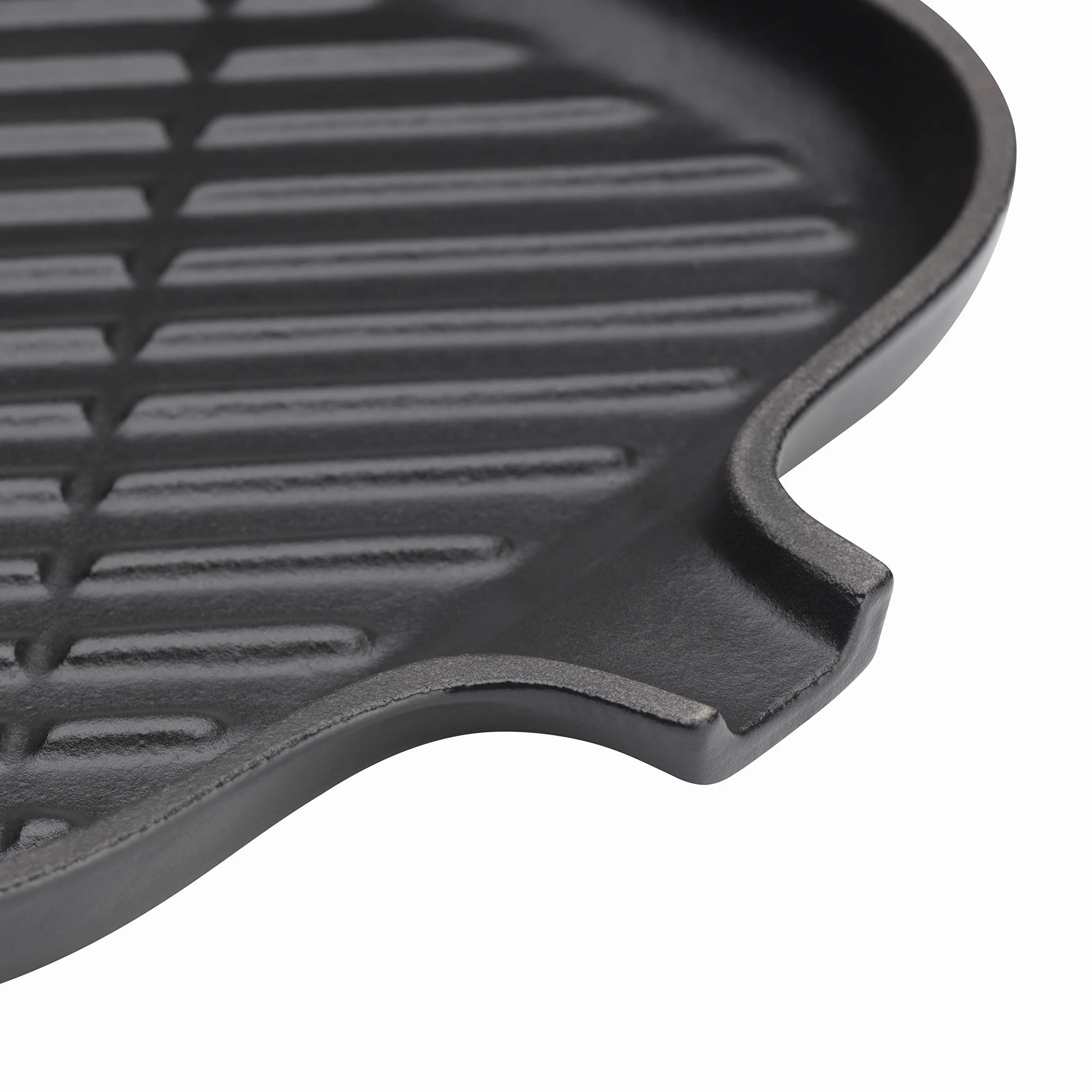 LE CREUSET Parrilla rectangular con mango de silicona de hierro fundido, 36 x 20 cm, Apto para todas las fuentes de calor, incluso inducción, Negro Mate, 20049000000400
