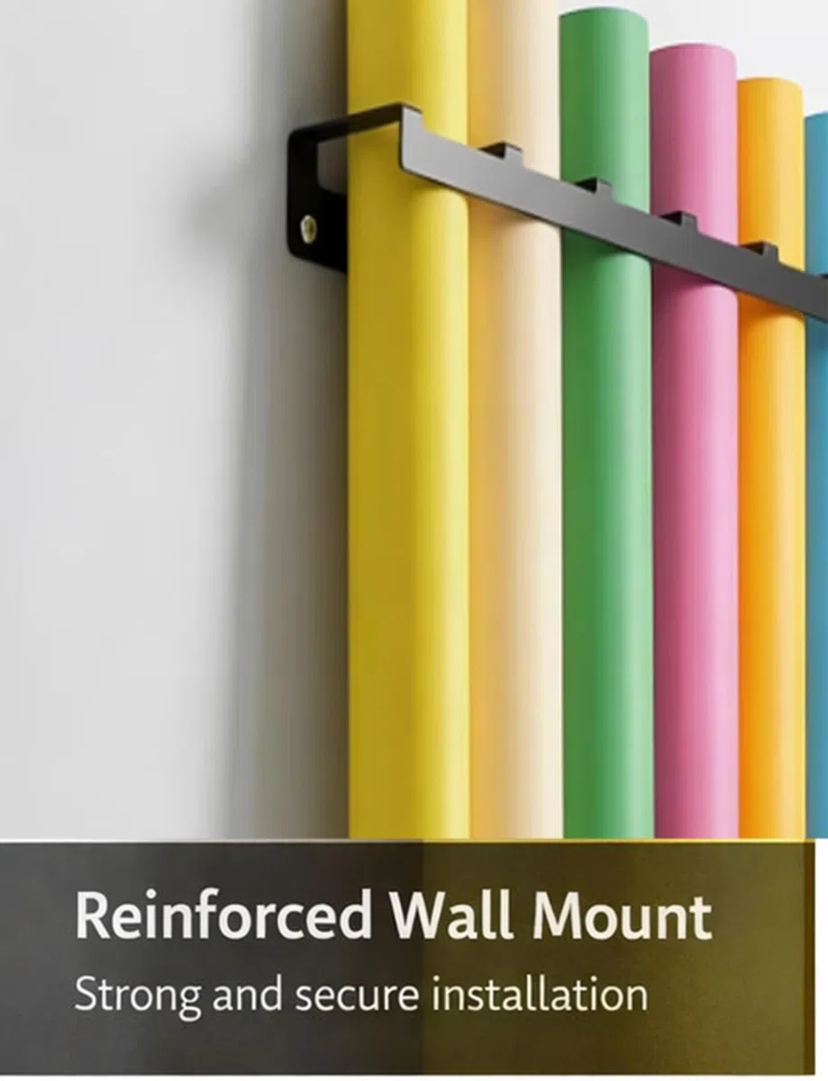 Organizador de almacenamiento para fotografía de papel de fondo, estante de rollo de hierro, soporte de 74 cm para tinte de ventana, tela, mantel de PVC, papel pintado, diseño resistente para un uso