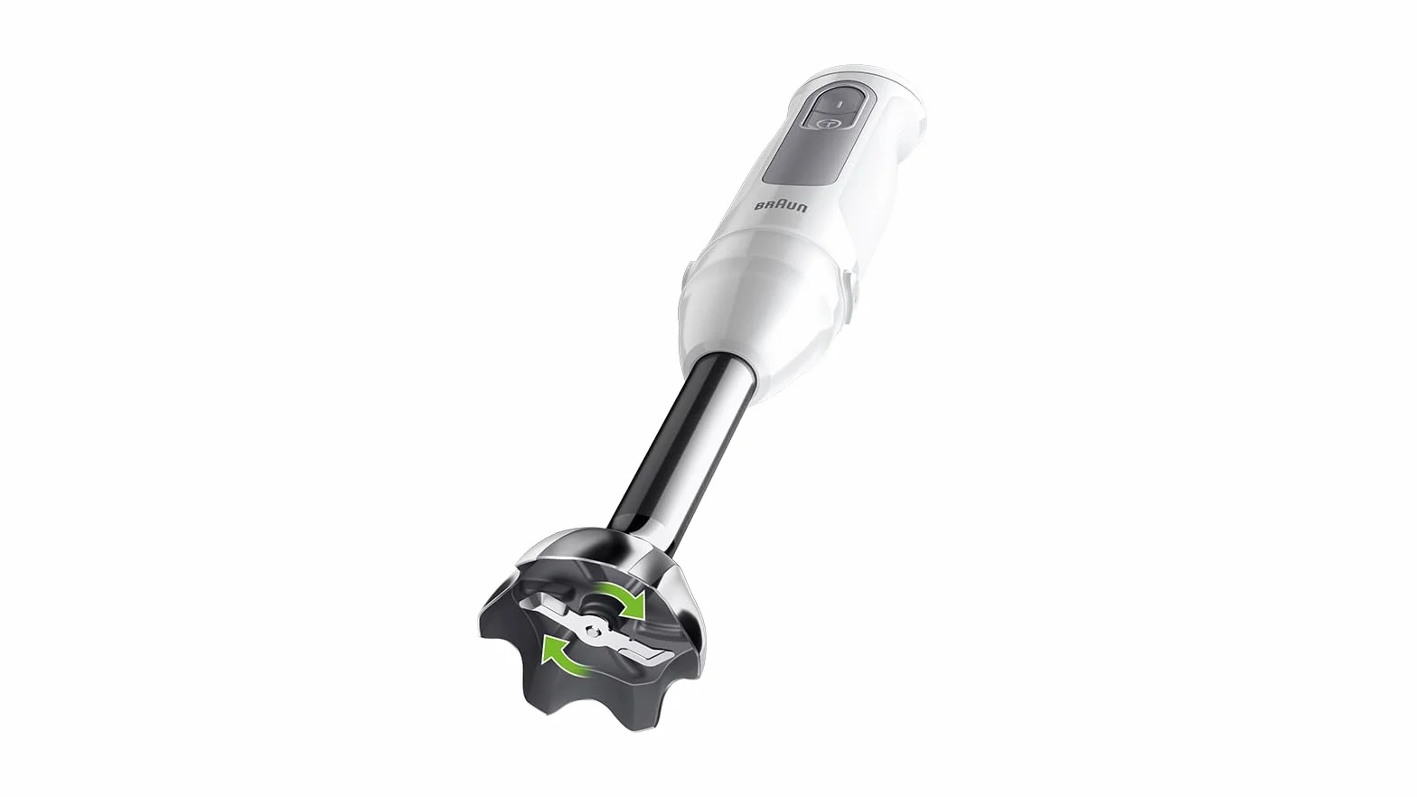 Braun Minipimer MultiQuick 5 - Batidora de mano con picadora y varilla para sopas, batidos y smoothies, 21 velocidades + Turbo, picadora 500ml, vaso medidor 600ml, 1000W, blanco (MQ50236M)